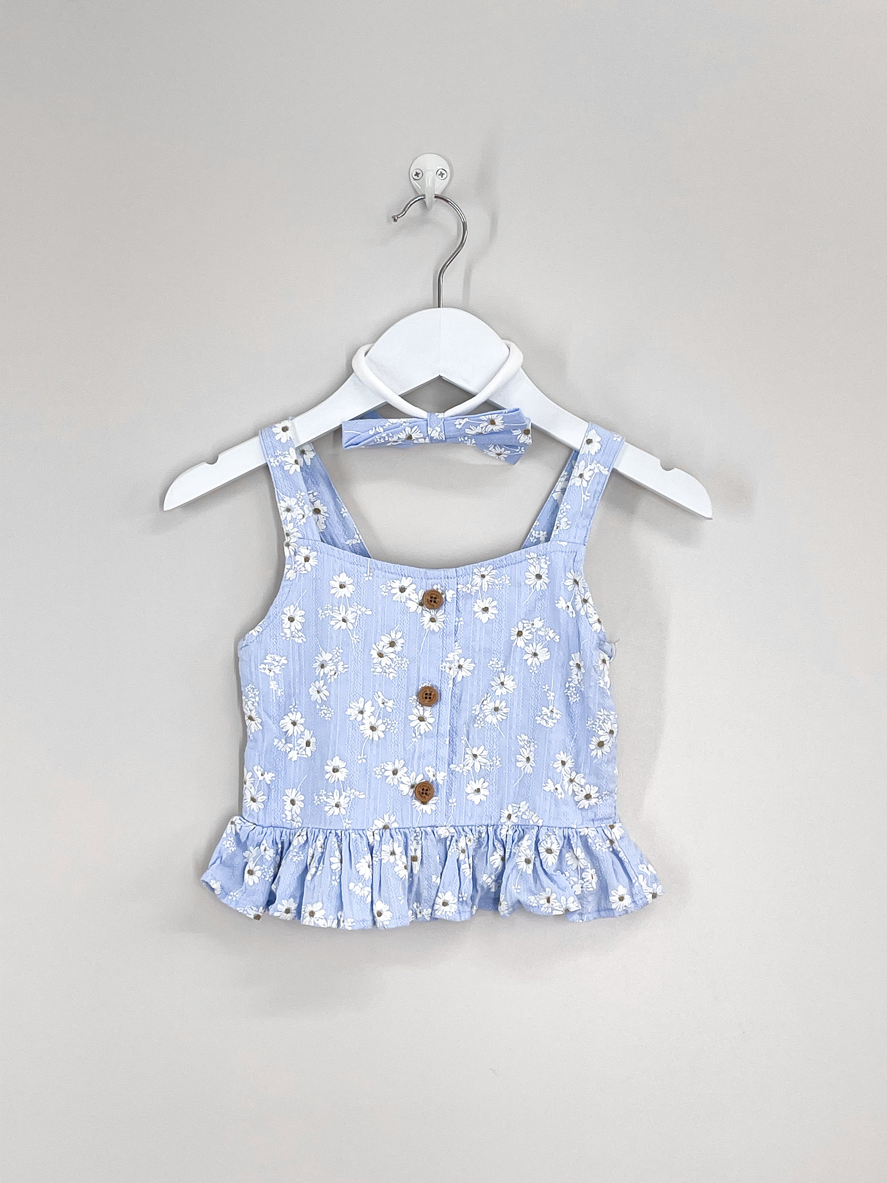 La Sienna daisy peplum top + bow (3y)