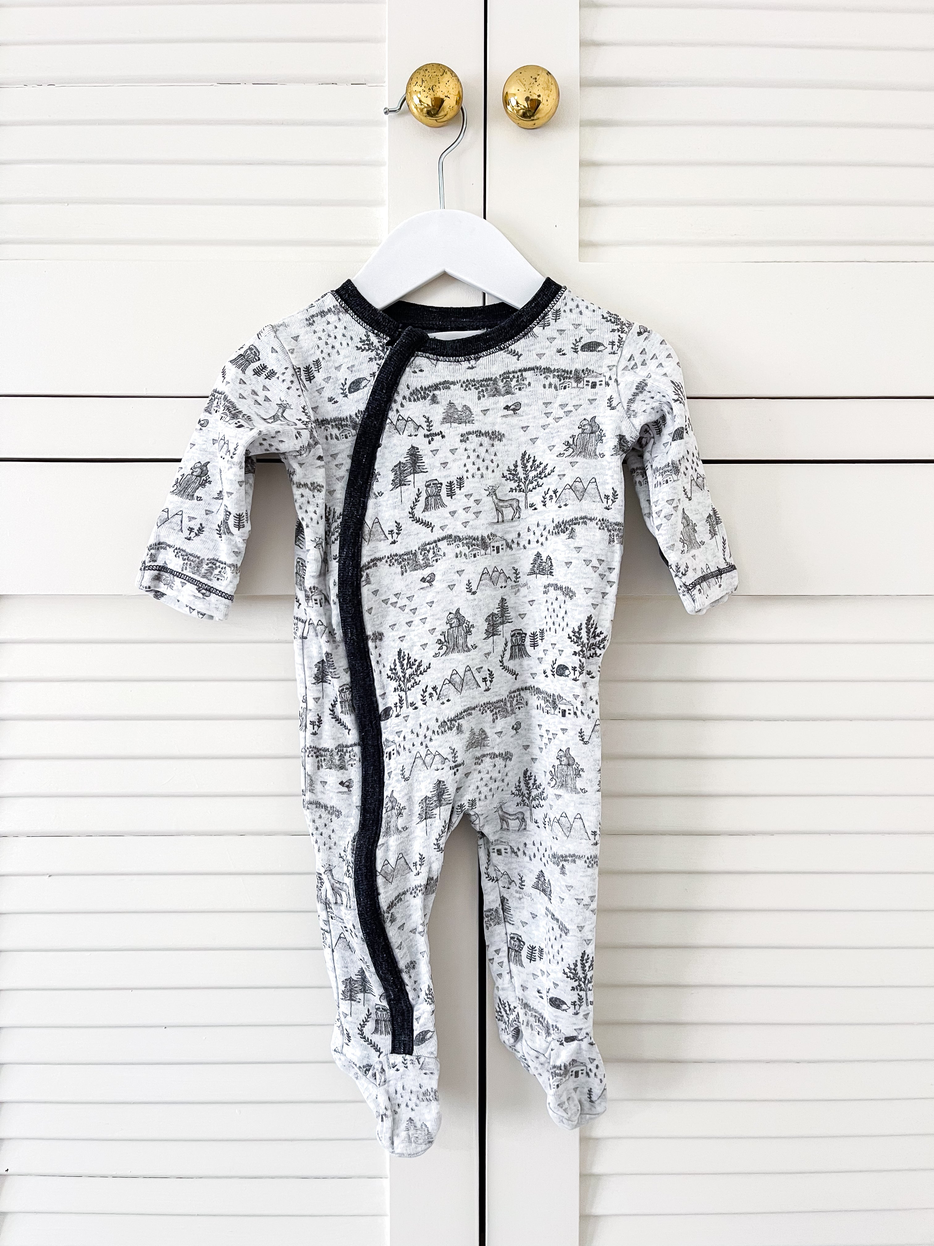 Bébé by Minihaha zip onesie - forest (3-6m)