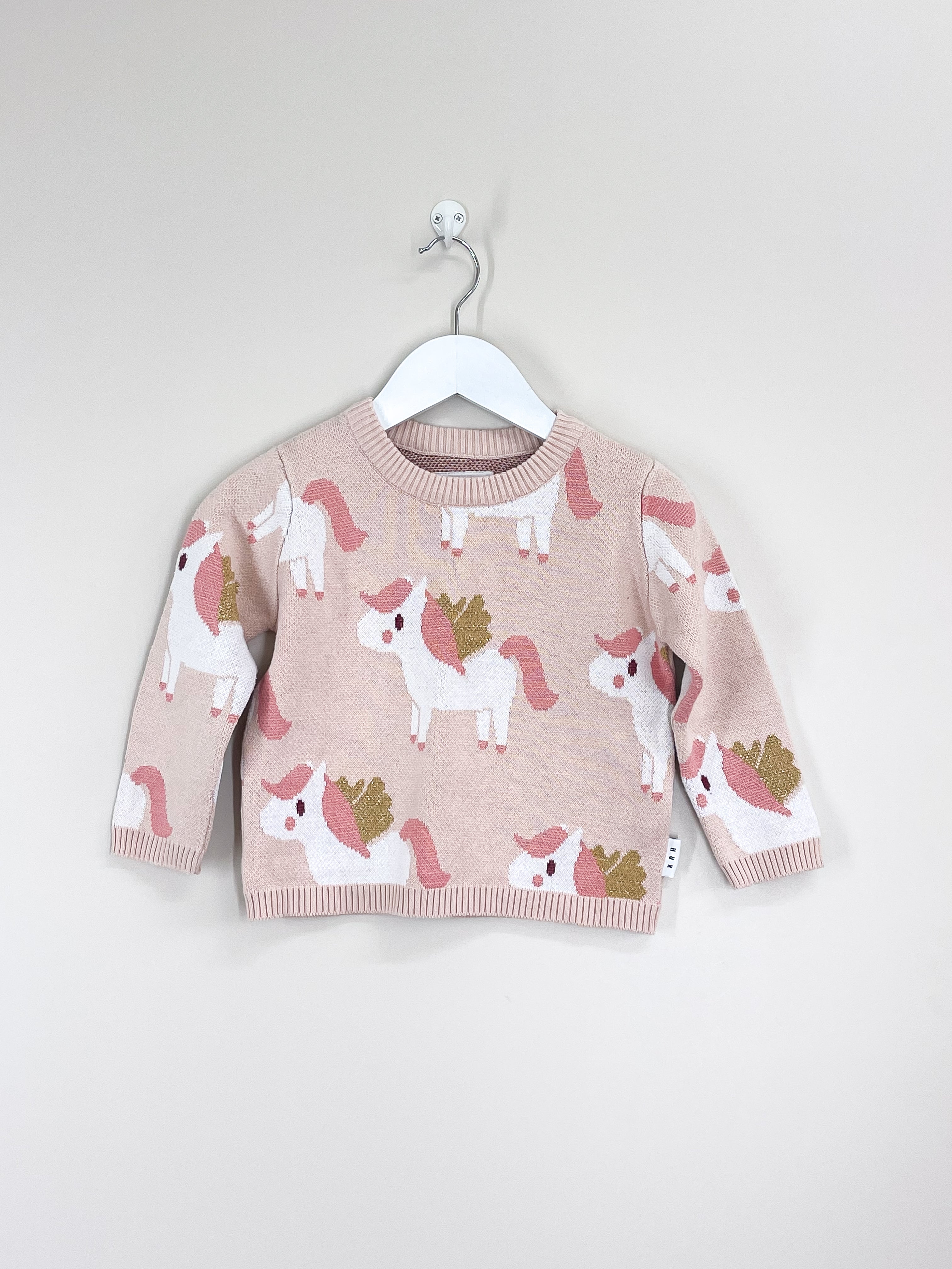 Hux organic unicorn knit jumper (3y)