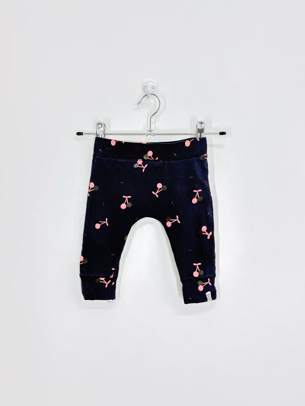 Cotton On Kids navy cherries leggings (6-12m)