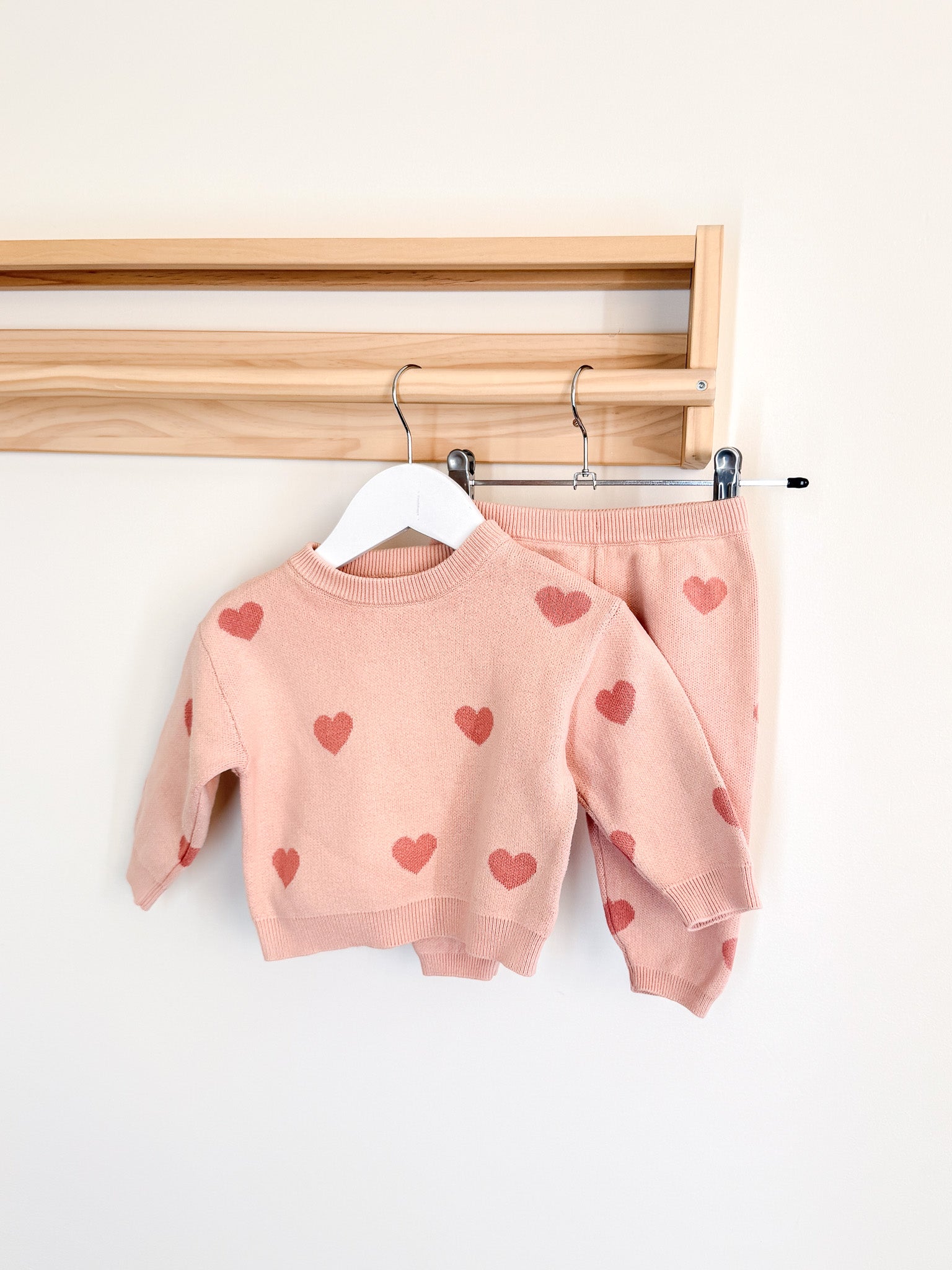 Quincy Mae organic heart knit set (6-12m)
