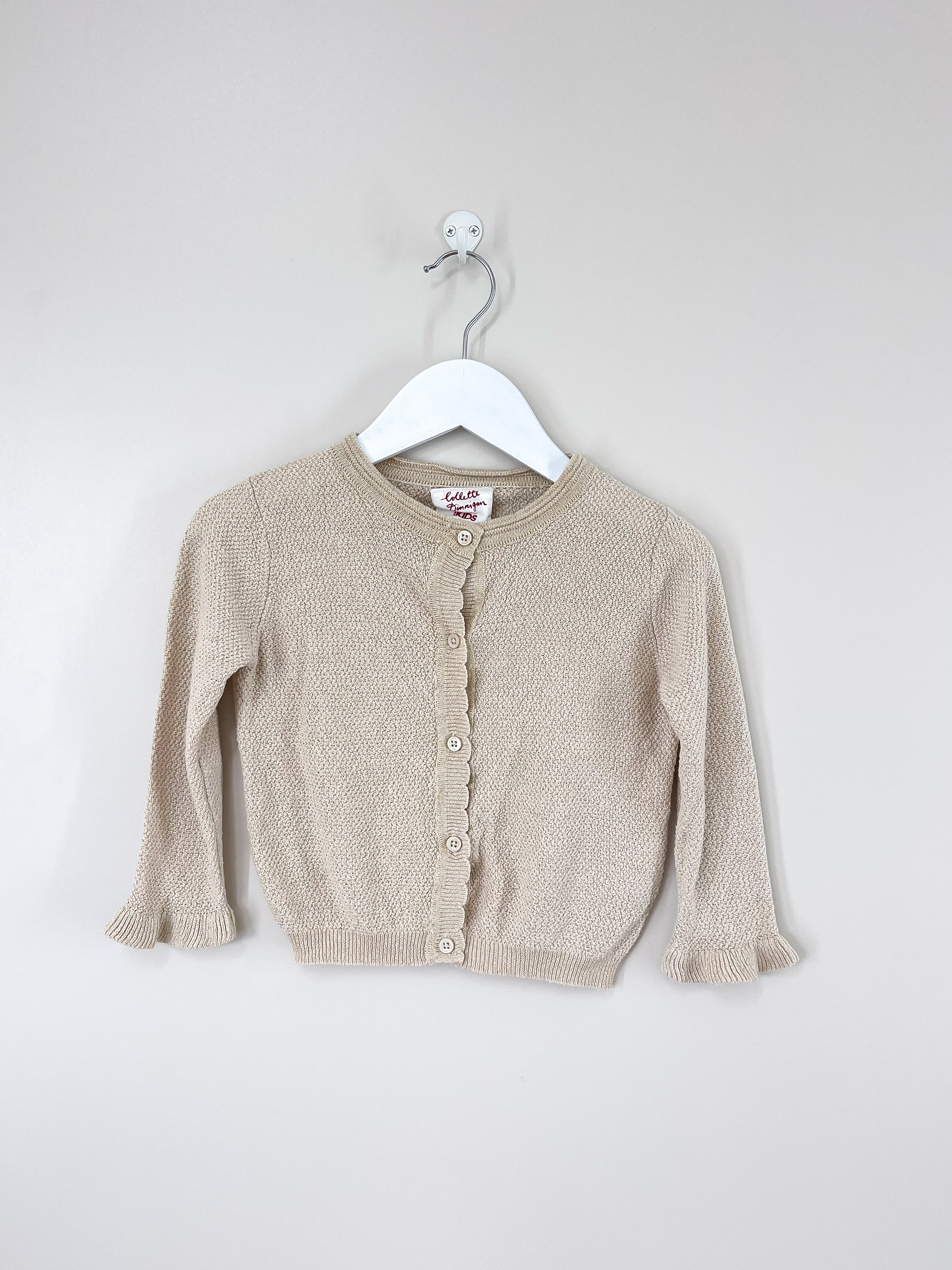 Cotton On Kids x Collette Dinnigan gold shimmer cardigan (3y)