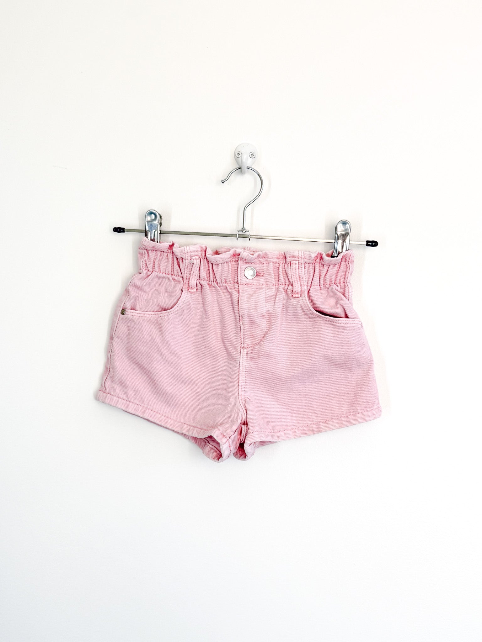 Zara paper bag denim shorts - pink (18-24m)