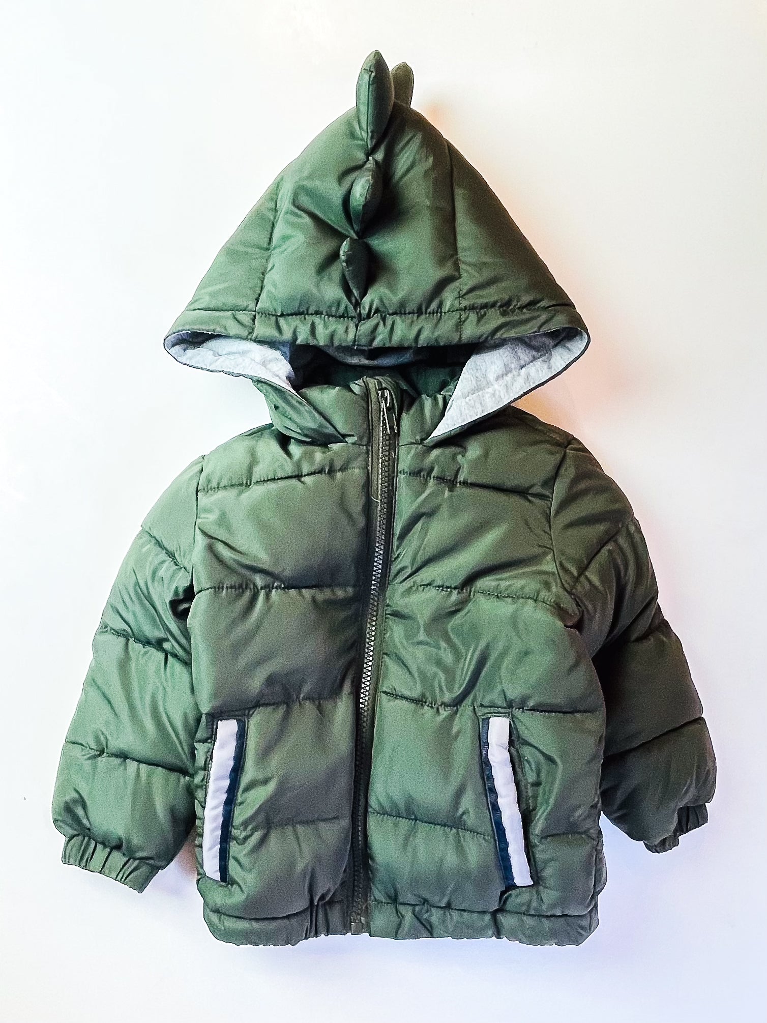 Teeny Weeny dino cotton lined hooded puffer jacket (18-24m)