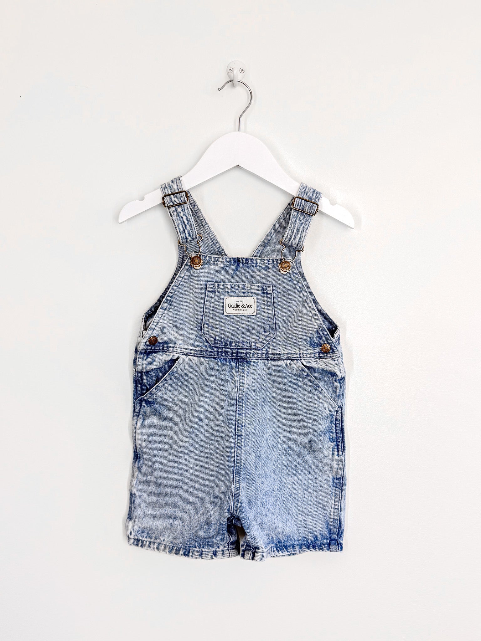 Goldie + Ace washed denim shortalls (12-18m)