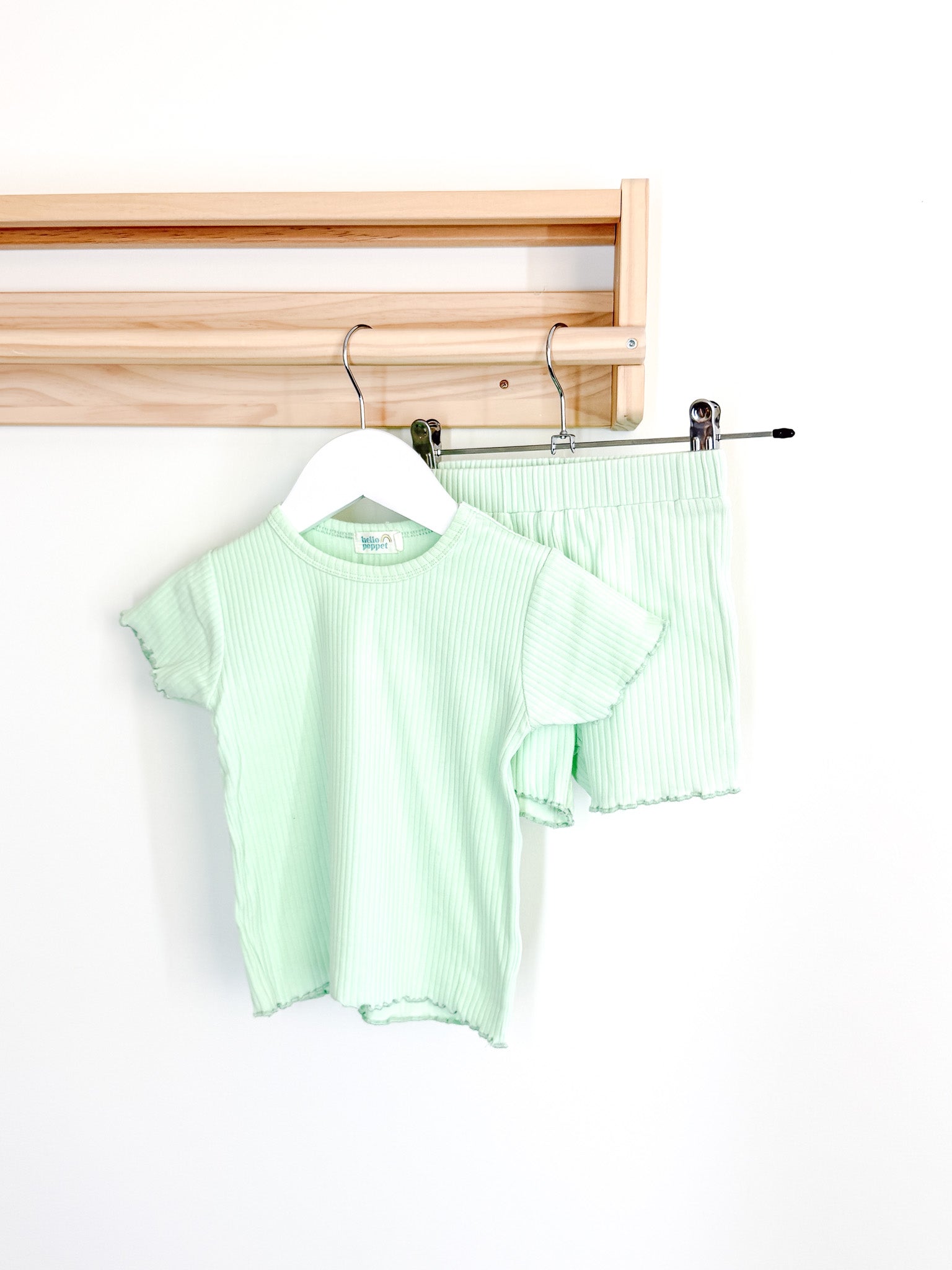 Hello Poppet organic ribbed set (18-24m)