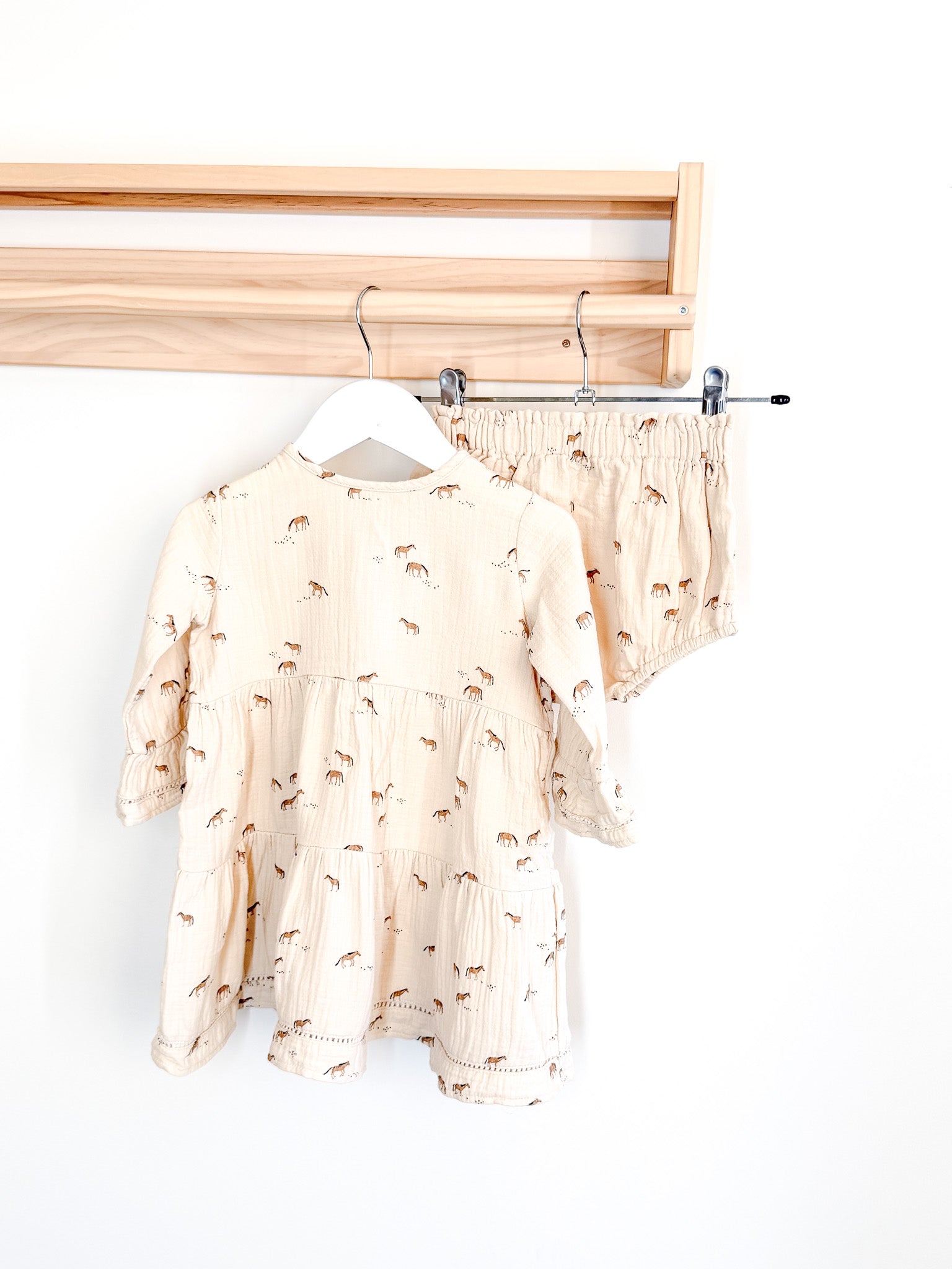 Quincy Mae organic horses belle dress + bloomers set (2-3y)