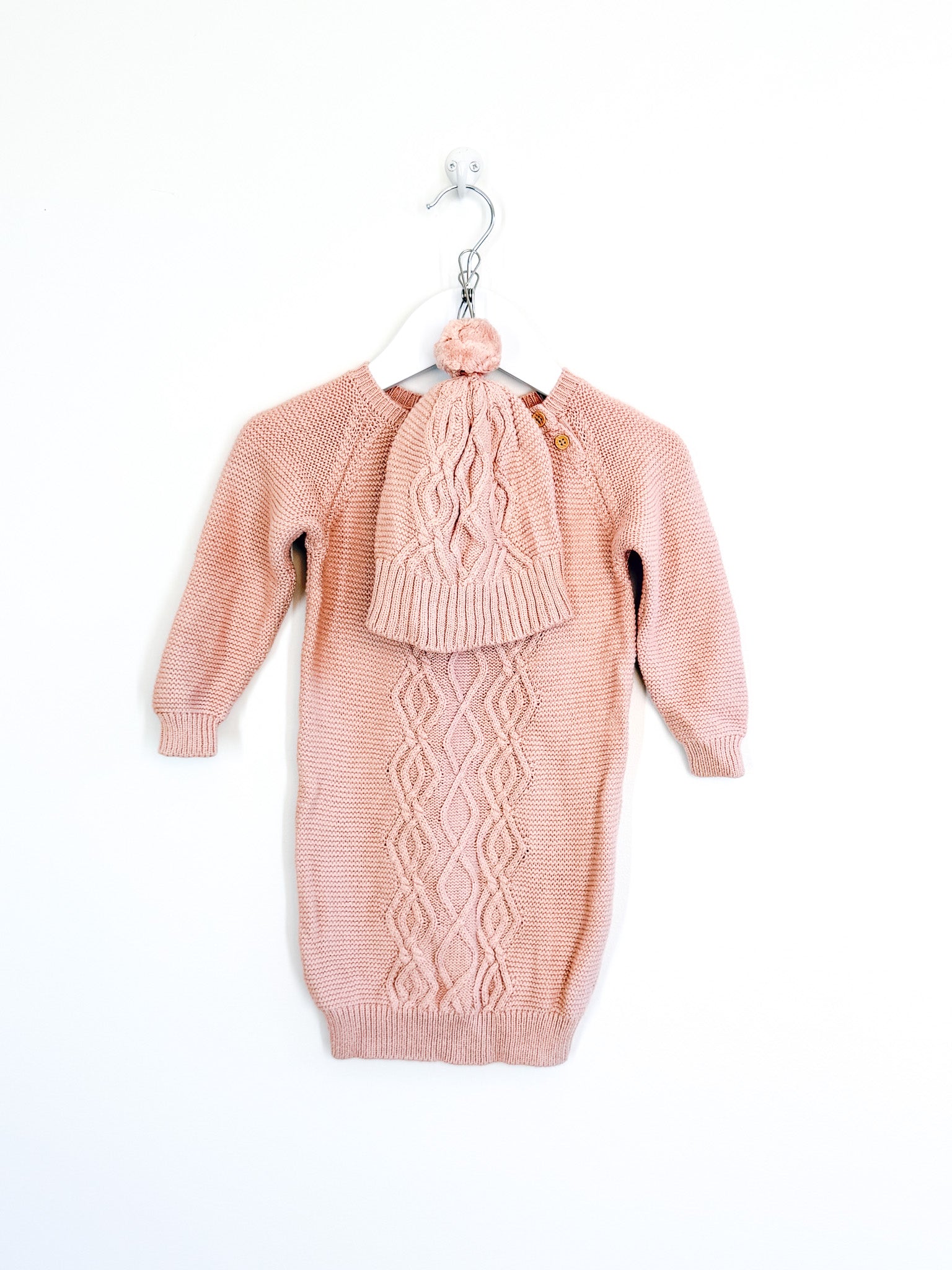 Wilson & Frenchy cable knit dress + beanie set (12-18m)