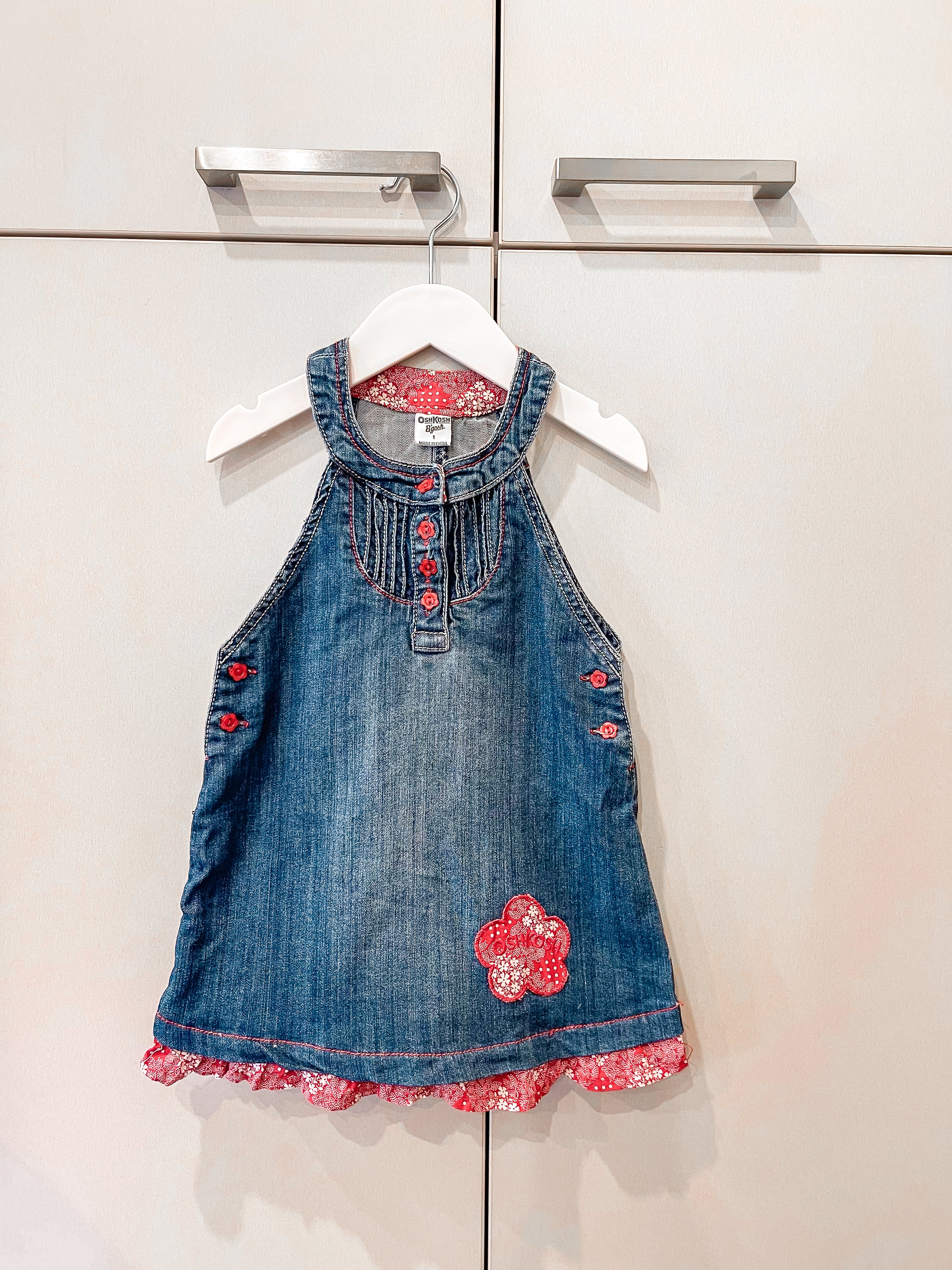 Vintage OshKosh denim dress '00s (1y)