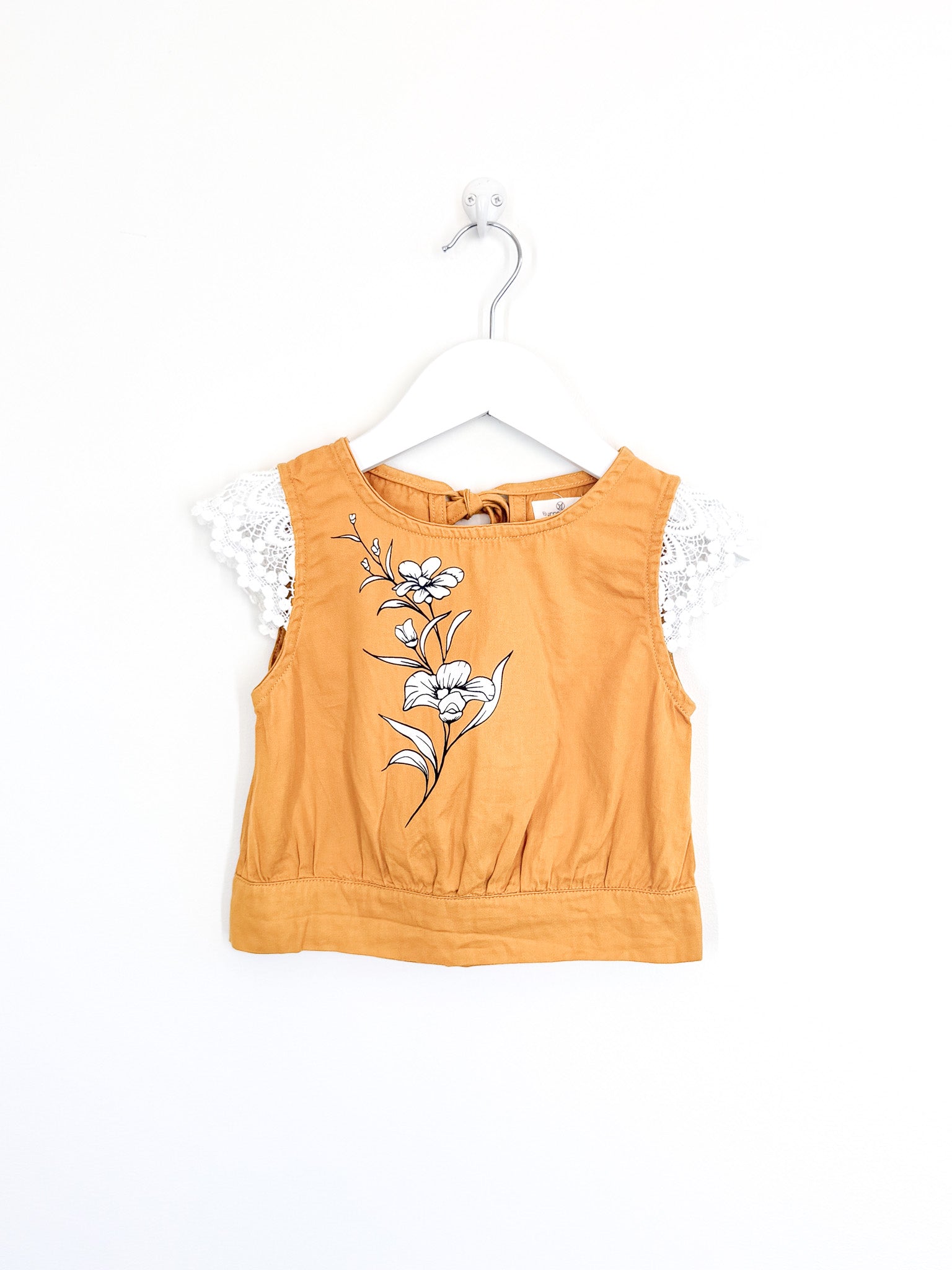Burrow & Be organic summer floral fleur singlet top (2y)