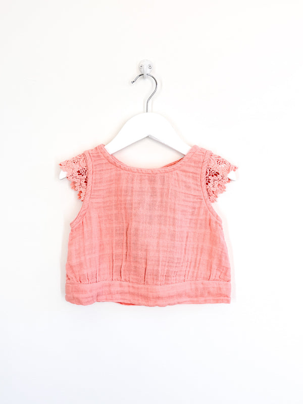 Burrow & Be organic fleur singlet top - rose tan (2y)