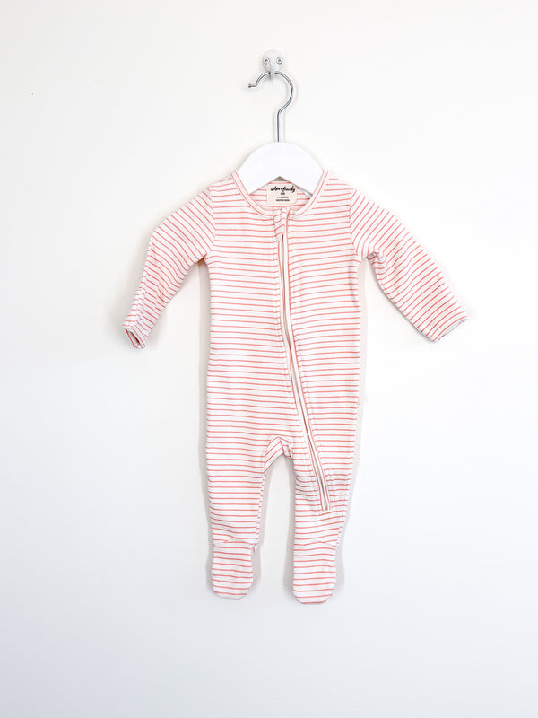 Wilson & Frenchy organic rib stripe zipsuit (0-3m)