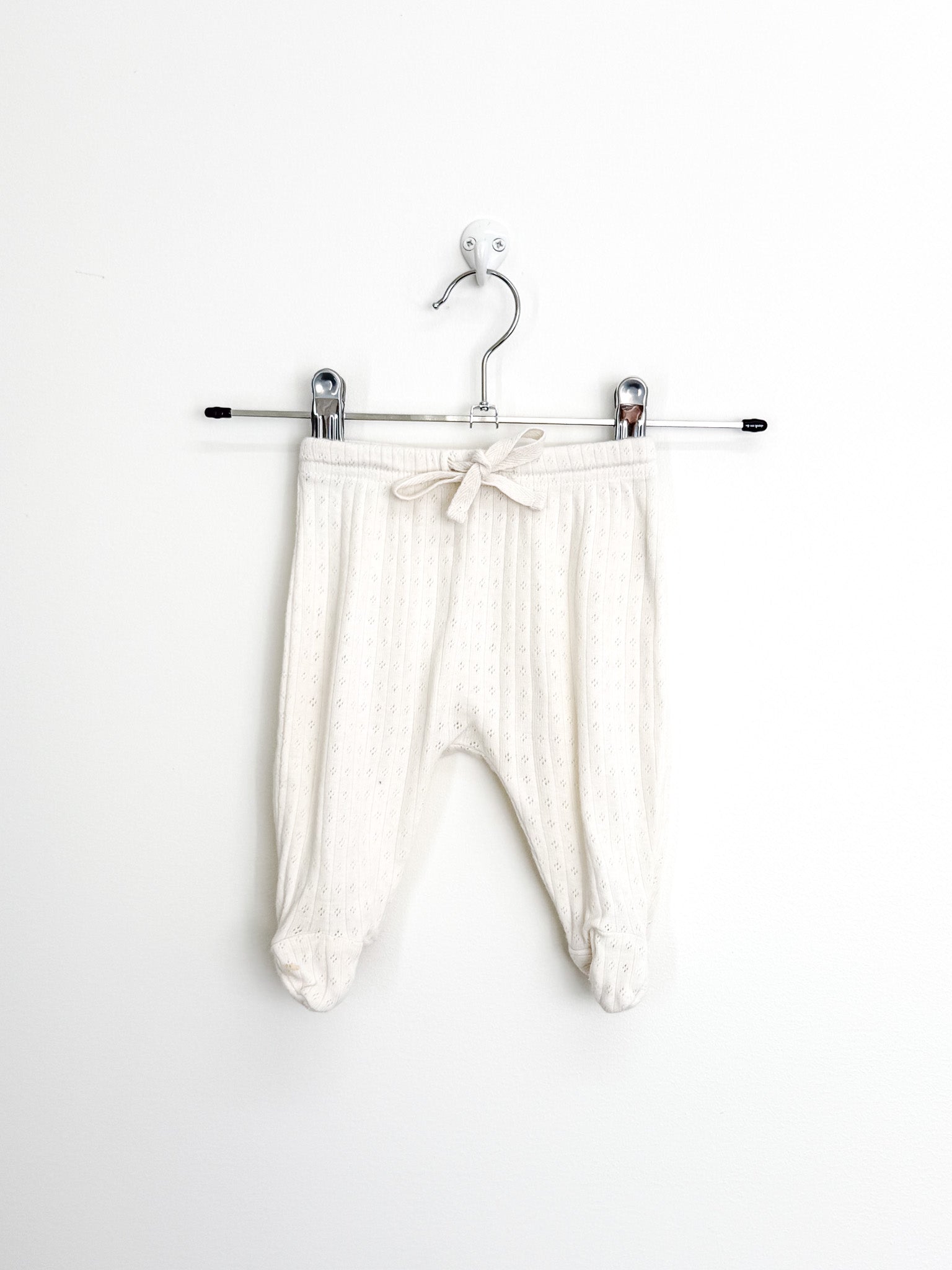 Nature Baby organic pointelle footed leggings (newborn)