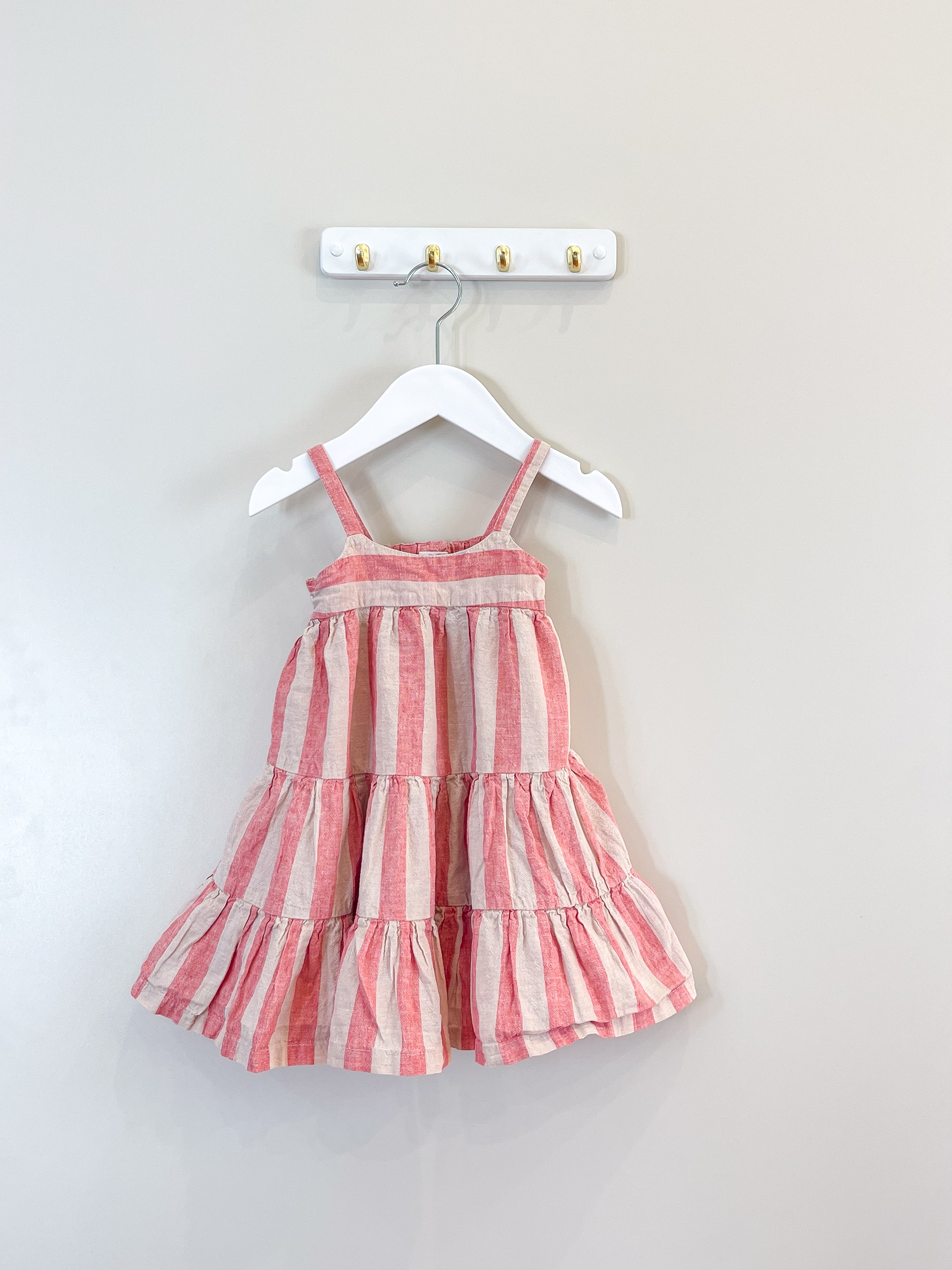 Teeny Weeny linen tiered dress (0-3m)