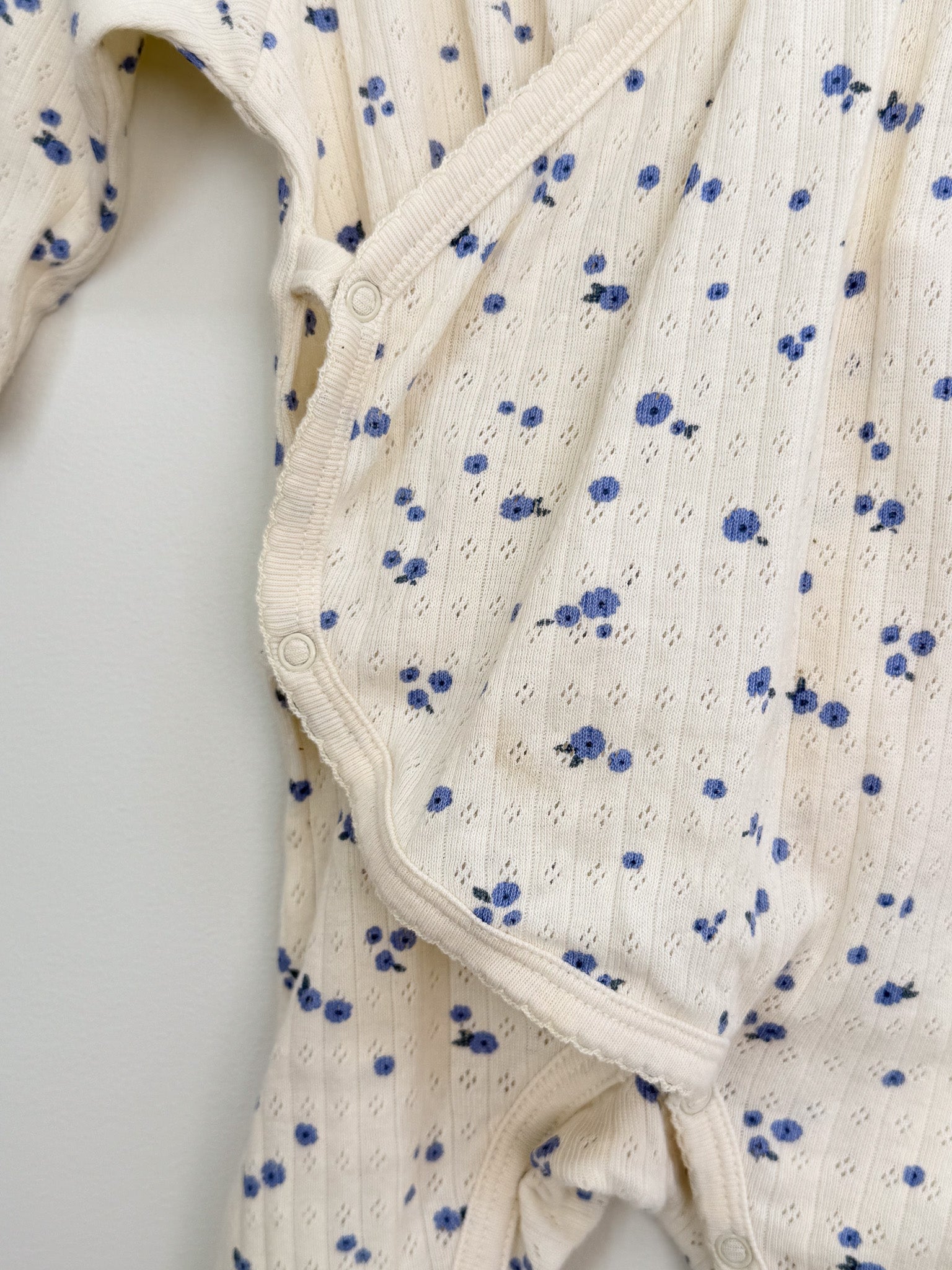 Nature Baby organic pointelle kimono stretch & grow - daisy (0-3m)