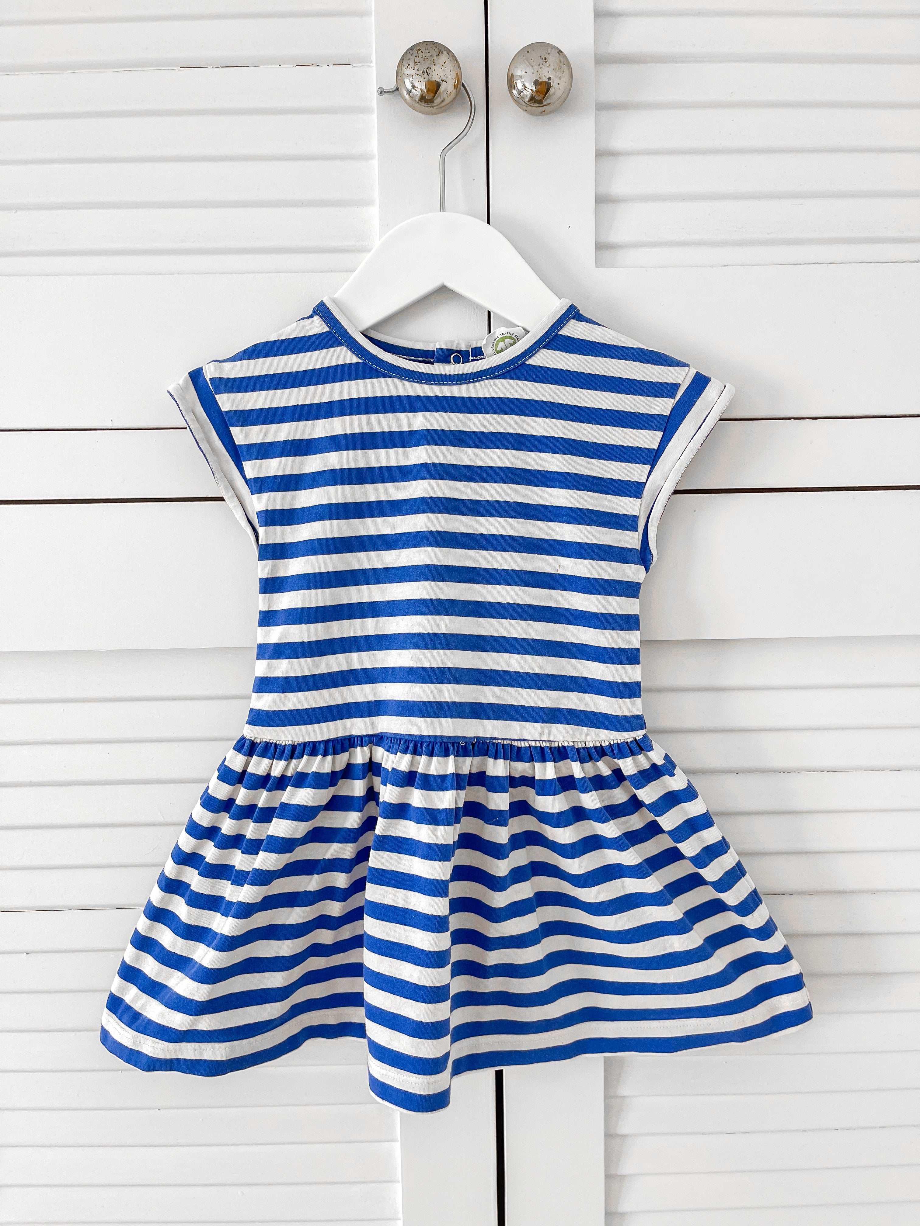 Nature Baby organic twirl dress - isle blue sea stripe (1y)