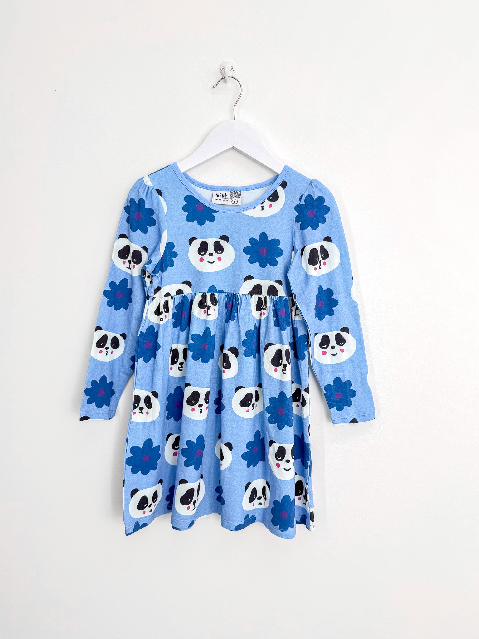 Minti long sleeve panda dress (6y)