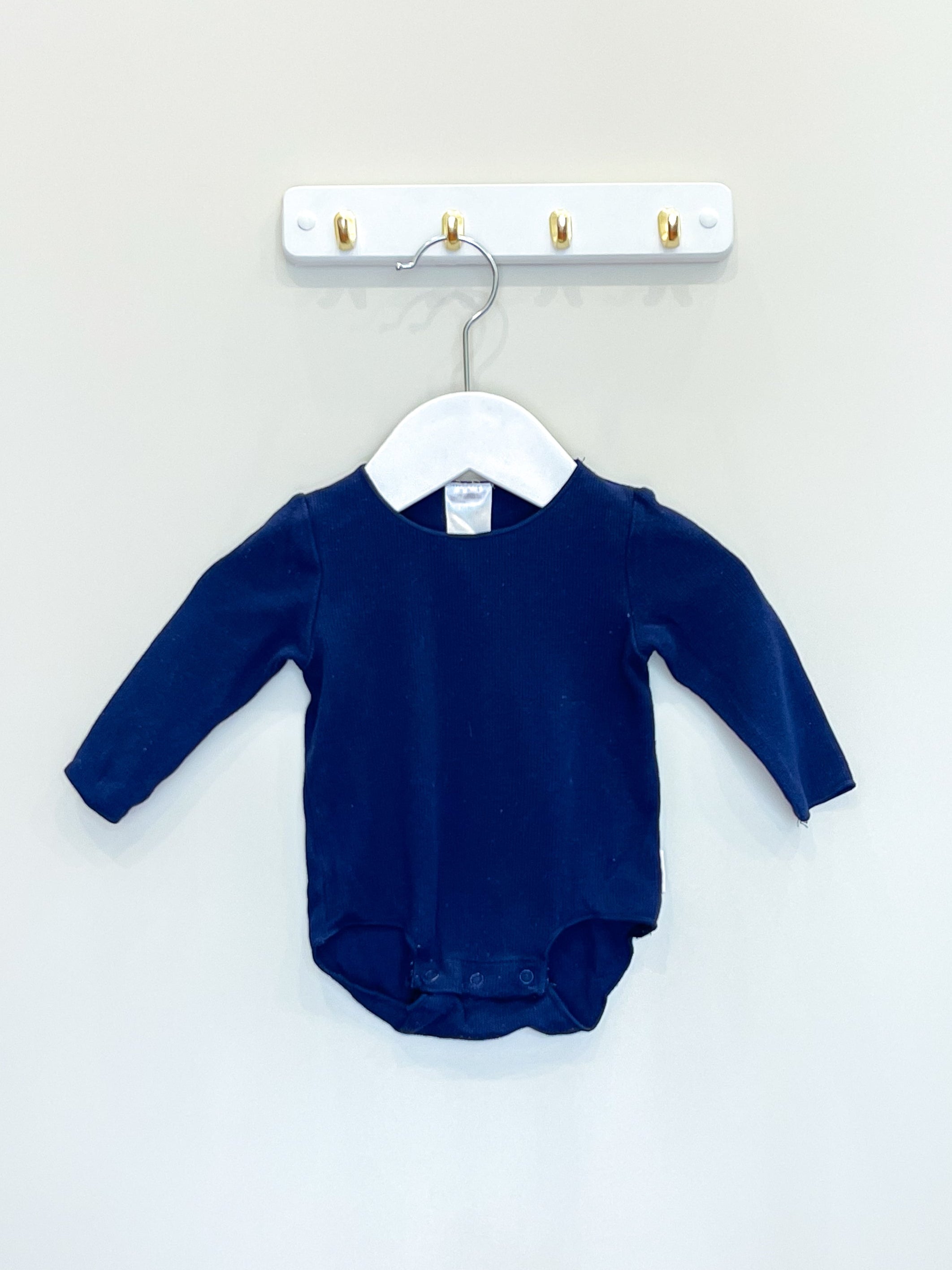 Bonds ribbed bodysuit - navy (0-3m)