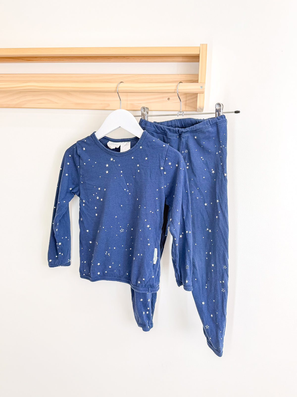 Woolbabe merino coton PJ set - tekapo stars (4y)