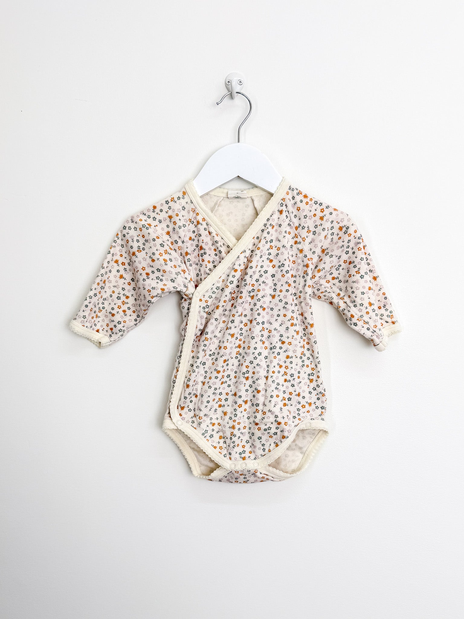 Nature Baby organic long sleeve kimono bodysuit - pollyanna (6-12m)