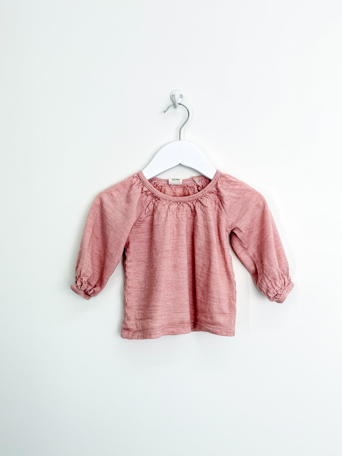 Nature Baby merino long sleeve tee - blush (1y)