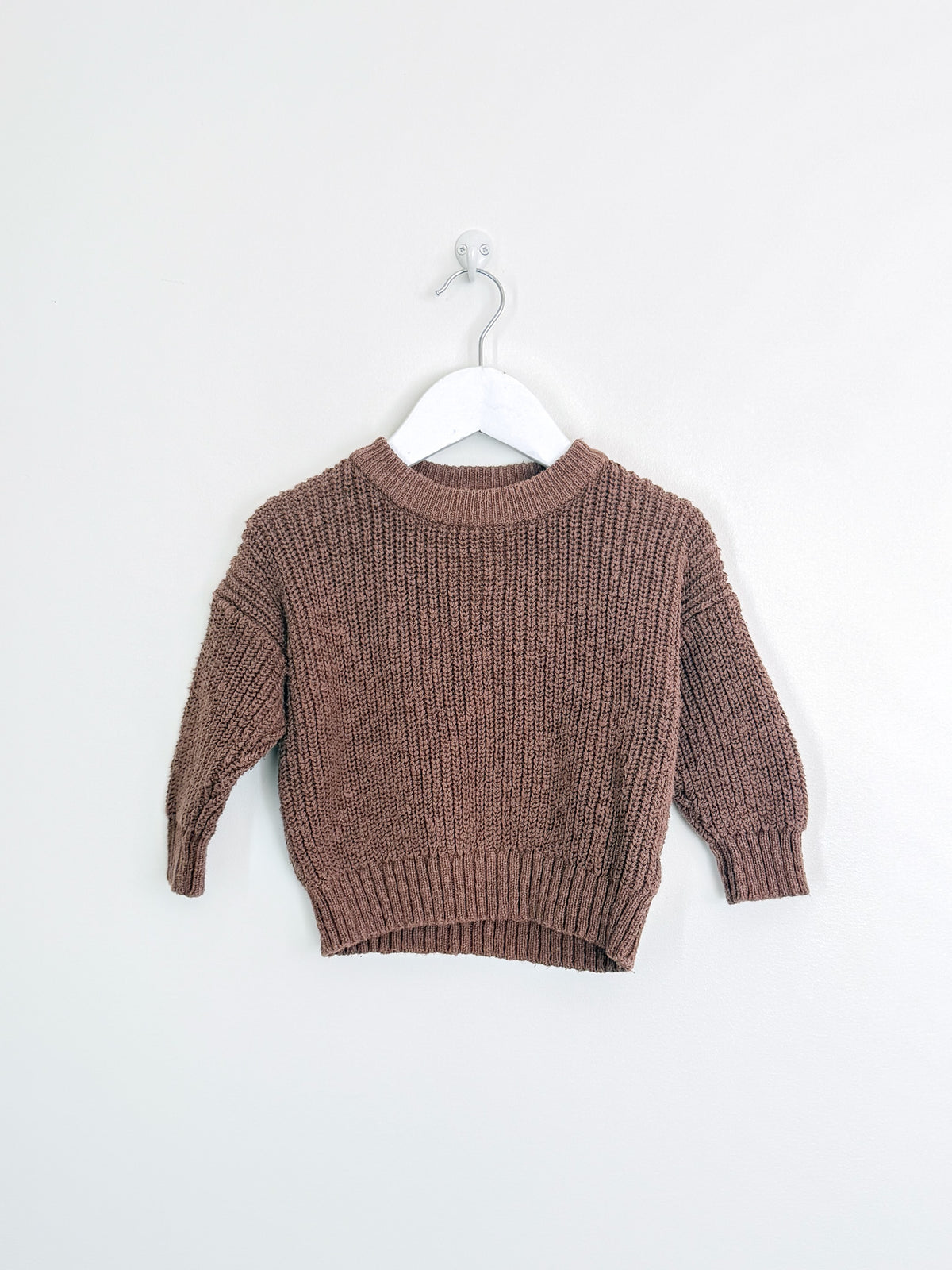 Ashh darcy textured knit sweater - walnut (1y)