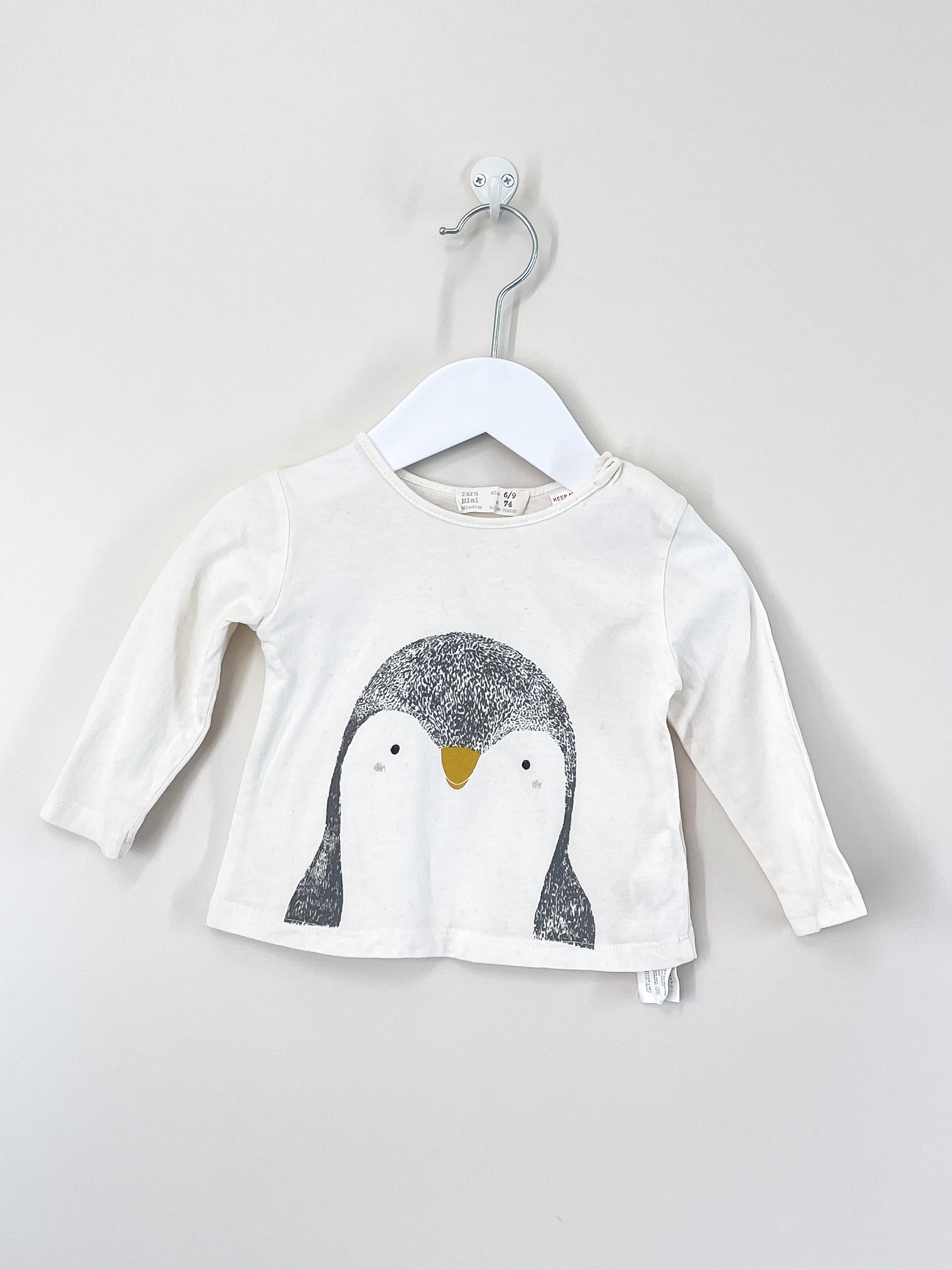 Zara penguin long sleeve tee (6-9m)