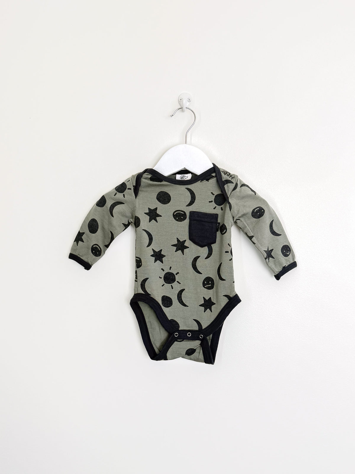 Little Flock Of Horrors merino bodysuit (3-6m)