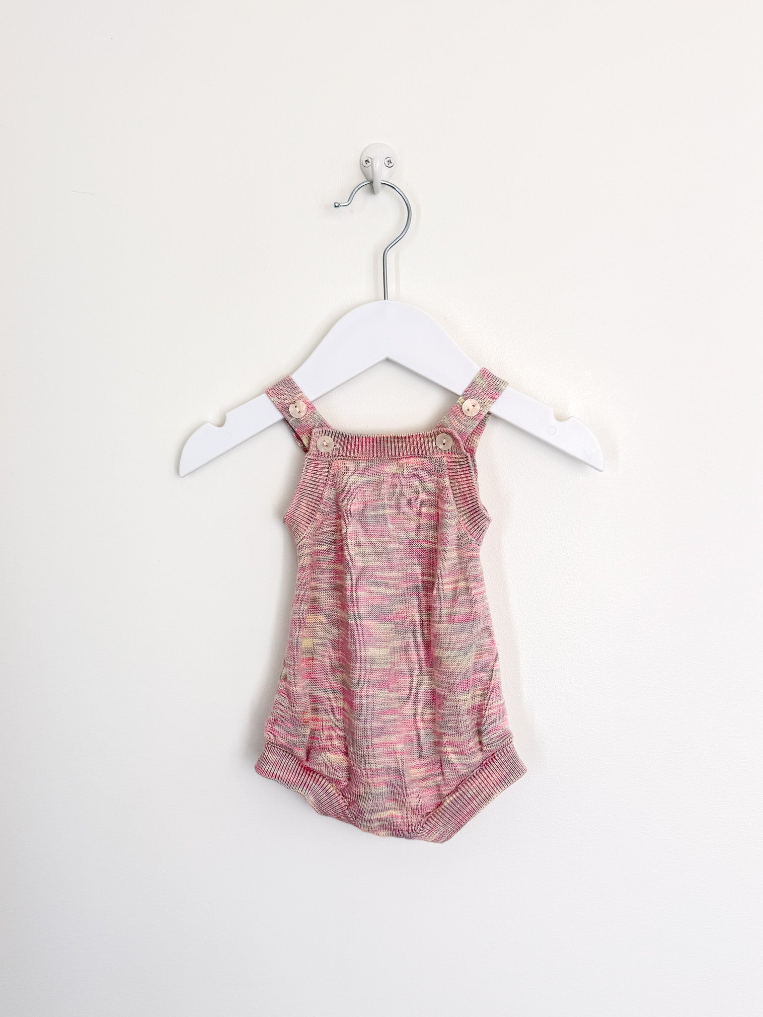 Fox & Finch rainbow knit romper (3-6m)