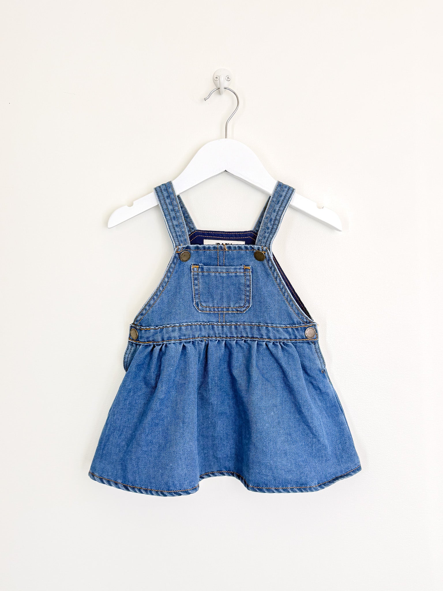 Cotton On Kids soft denim pinafore dress (3-6m)