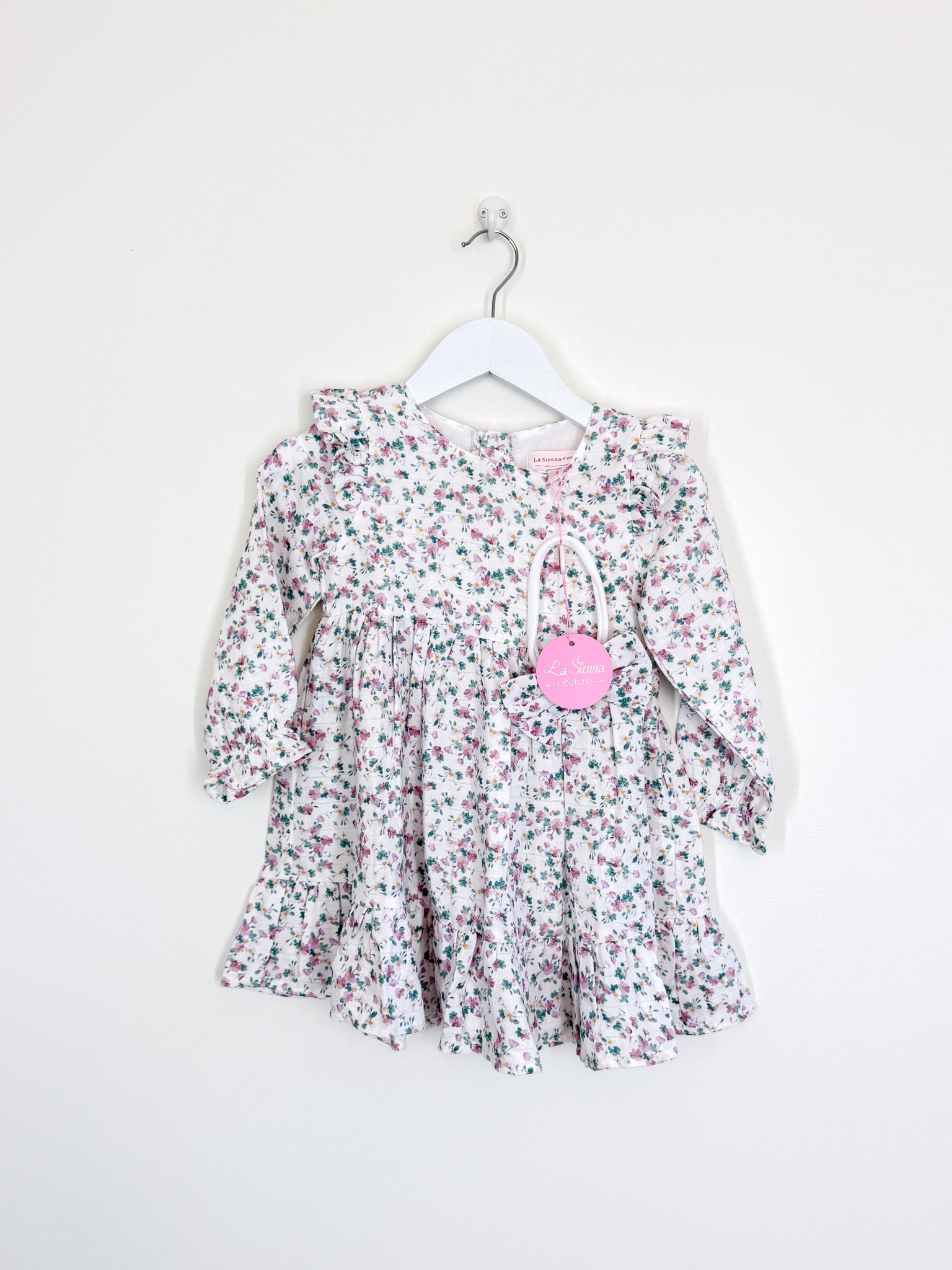 BNWT La Sienna organic muslin ruffle dress - wren (3y)