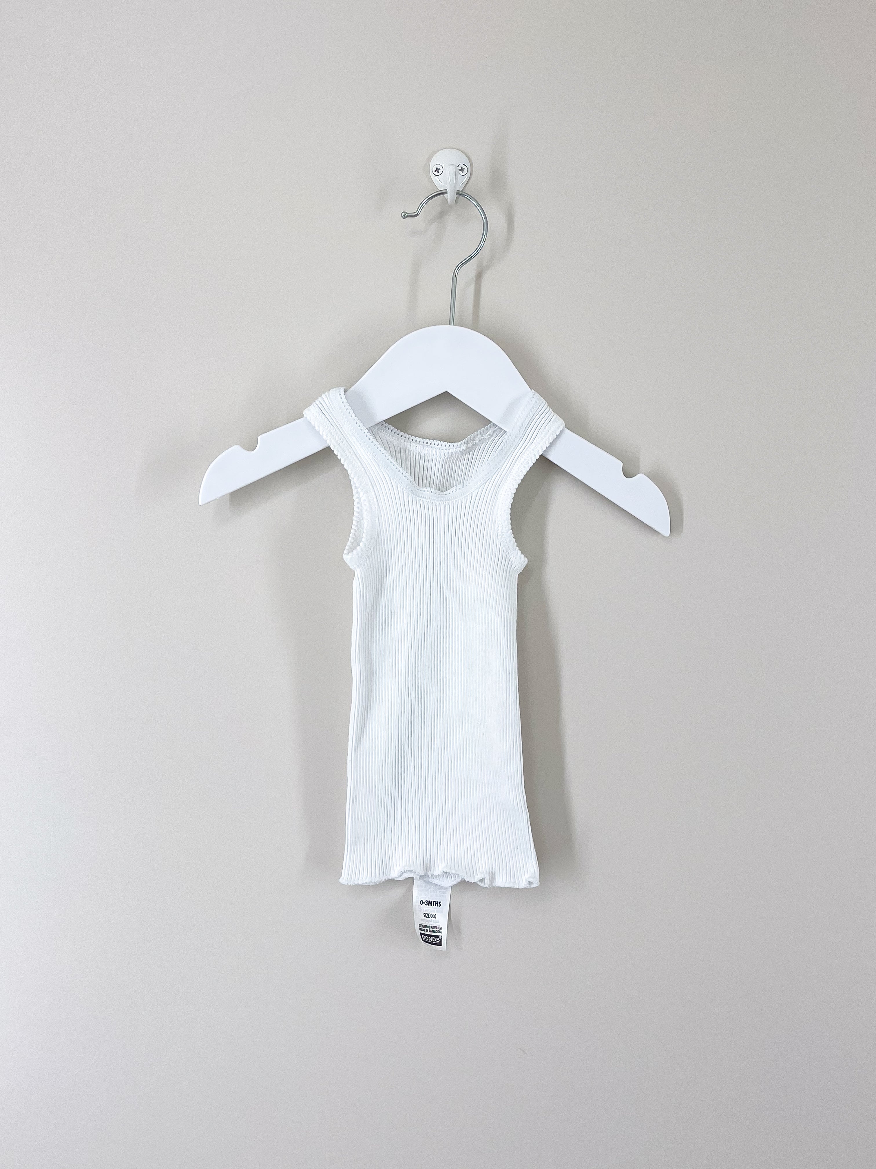 Bonds ribbed long line singlet (0-3m)