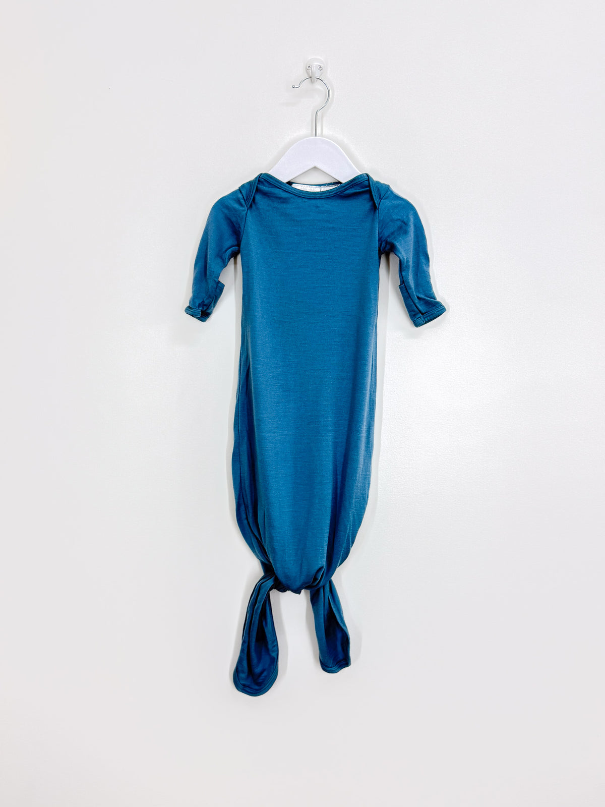 The Sleep Store merino knot gown - teal (0-3m)