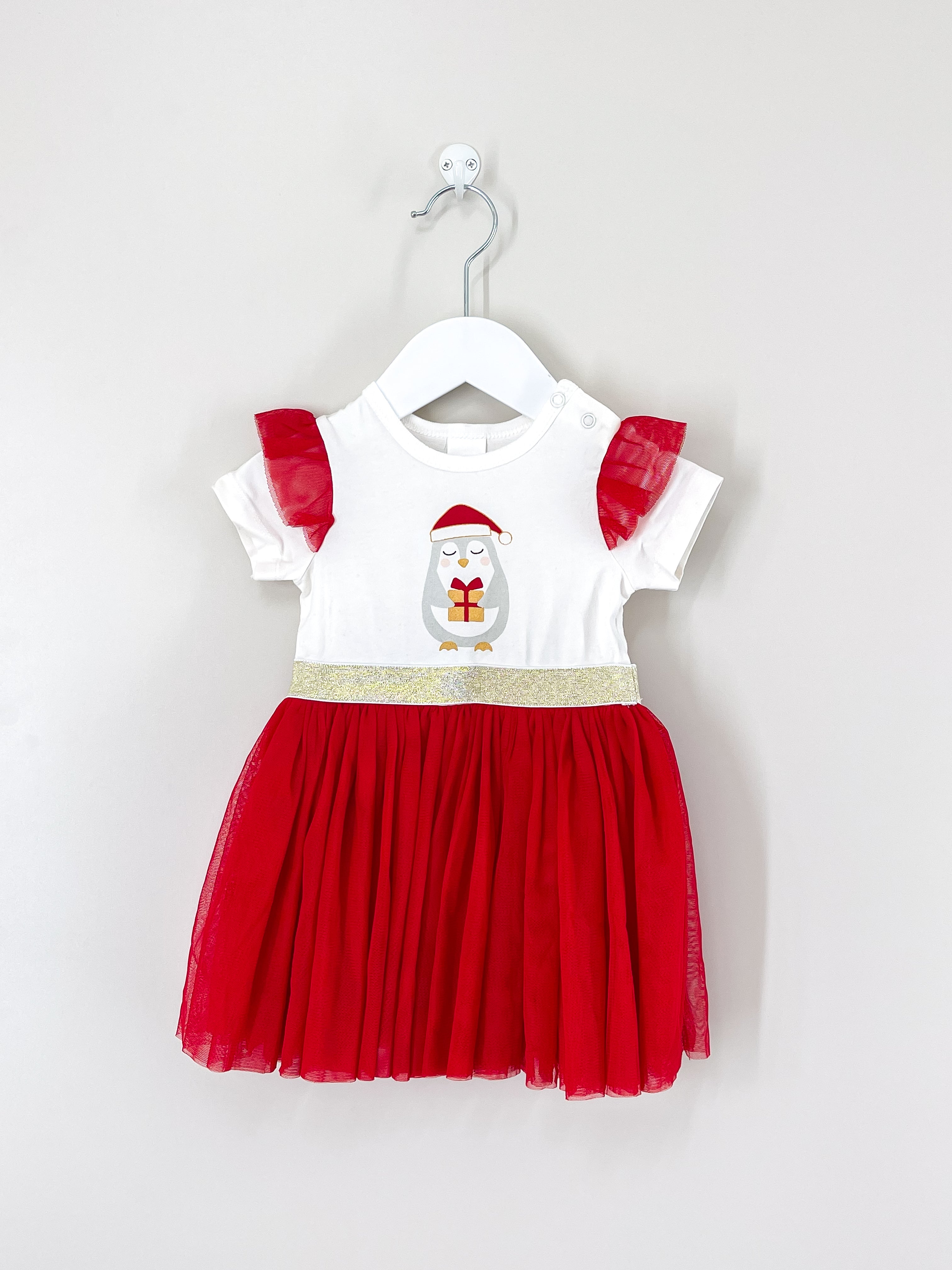🎄 Teeny Weeny xmas penguin tulle dress (6-12m)