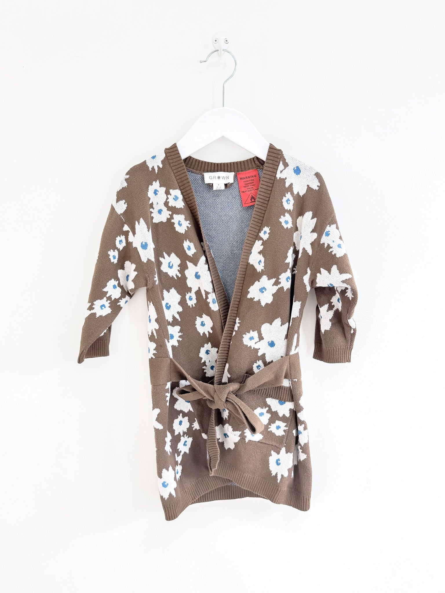 Grown organic knit robe - petal (18-24m)