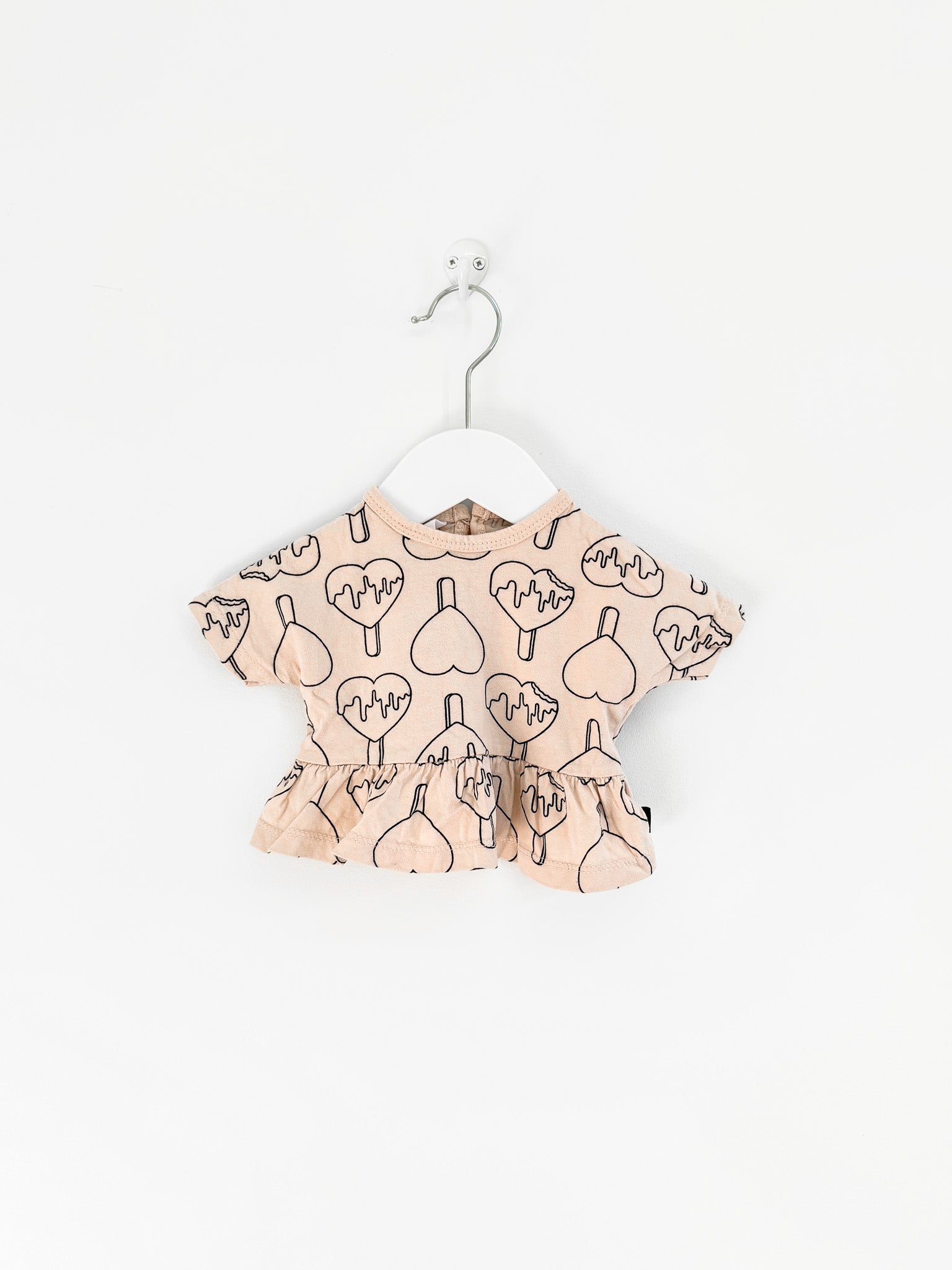Hux organic heart pop peplum top (0-3m)