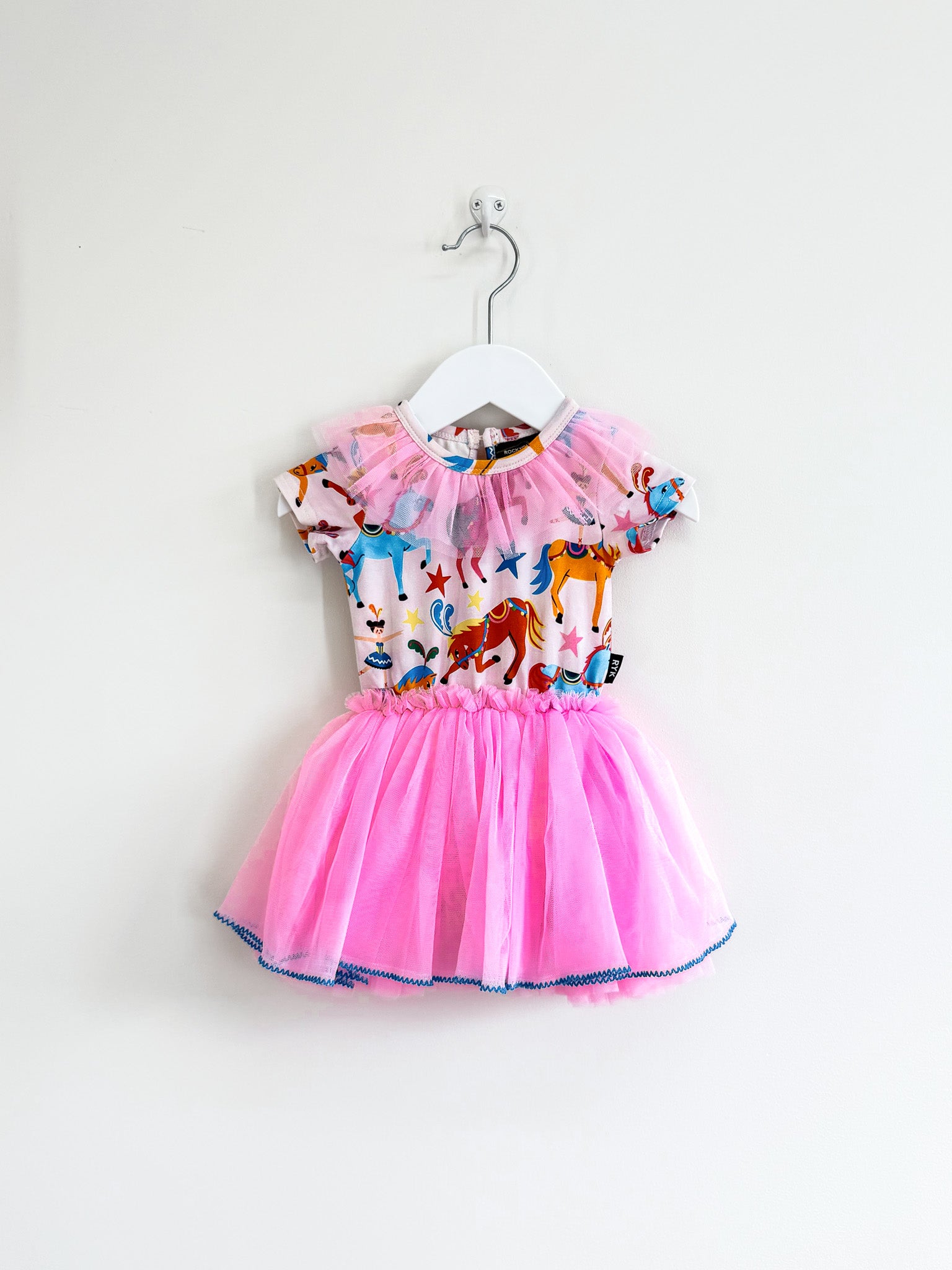 BNWOT Rock Your Baby parade ruffle neck circus dress (6-12m)