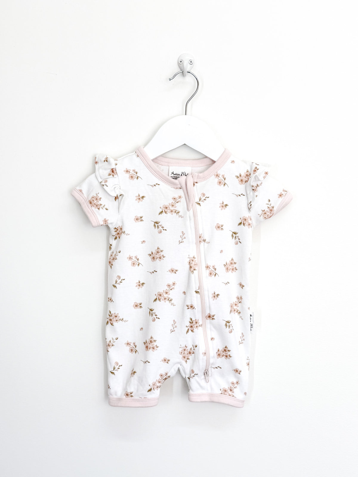 Aster & Oak organic blossom zipsuit (3-6m)