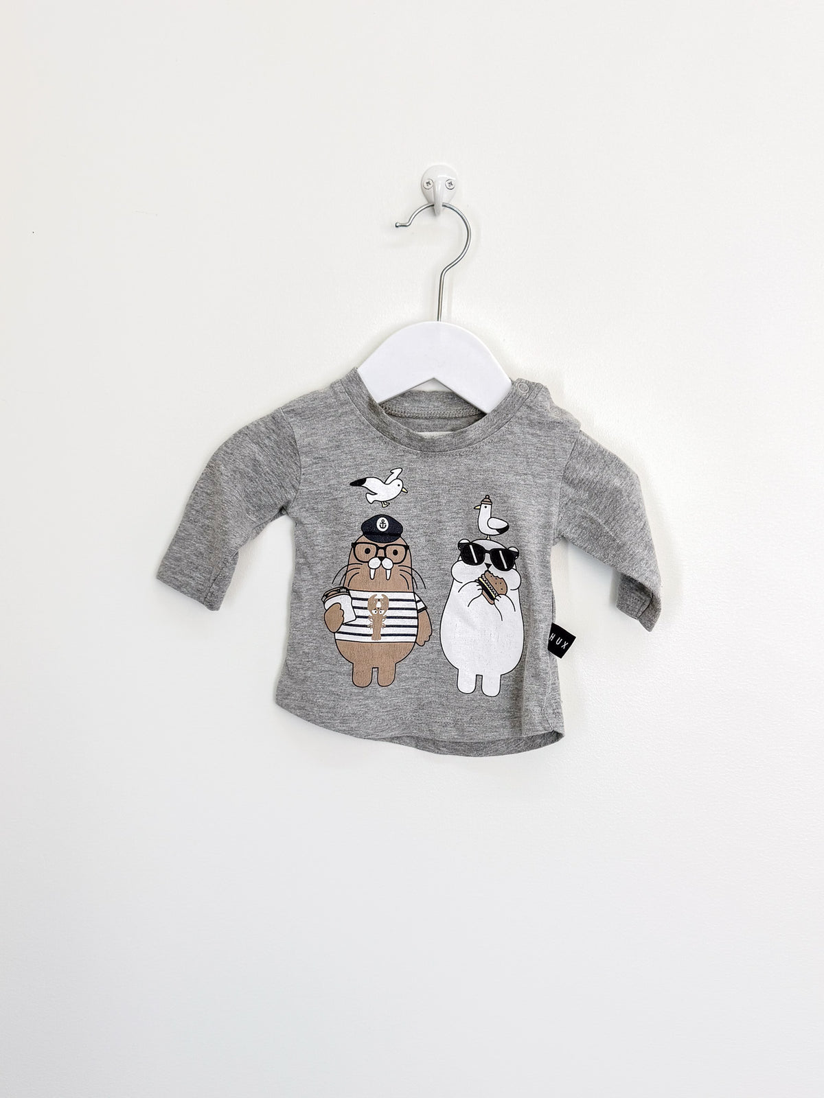 Hux arctic friends long sleeve tee (0-3m)