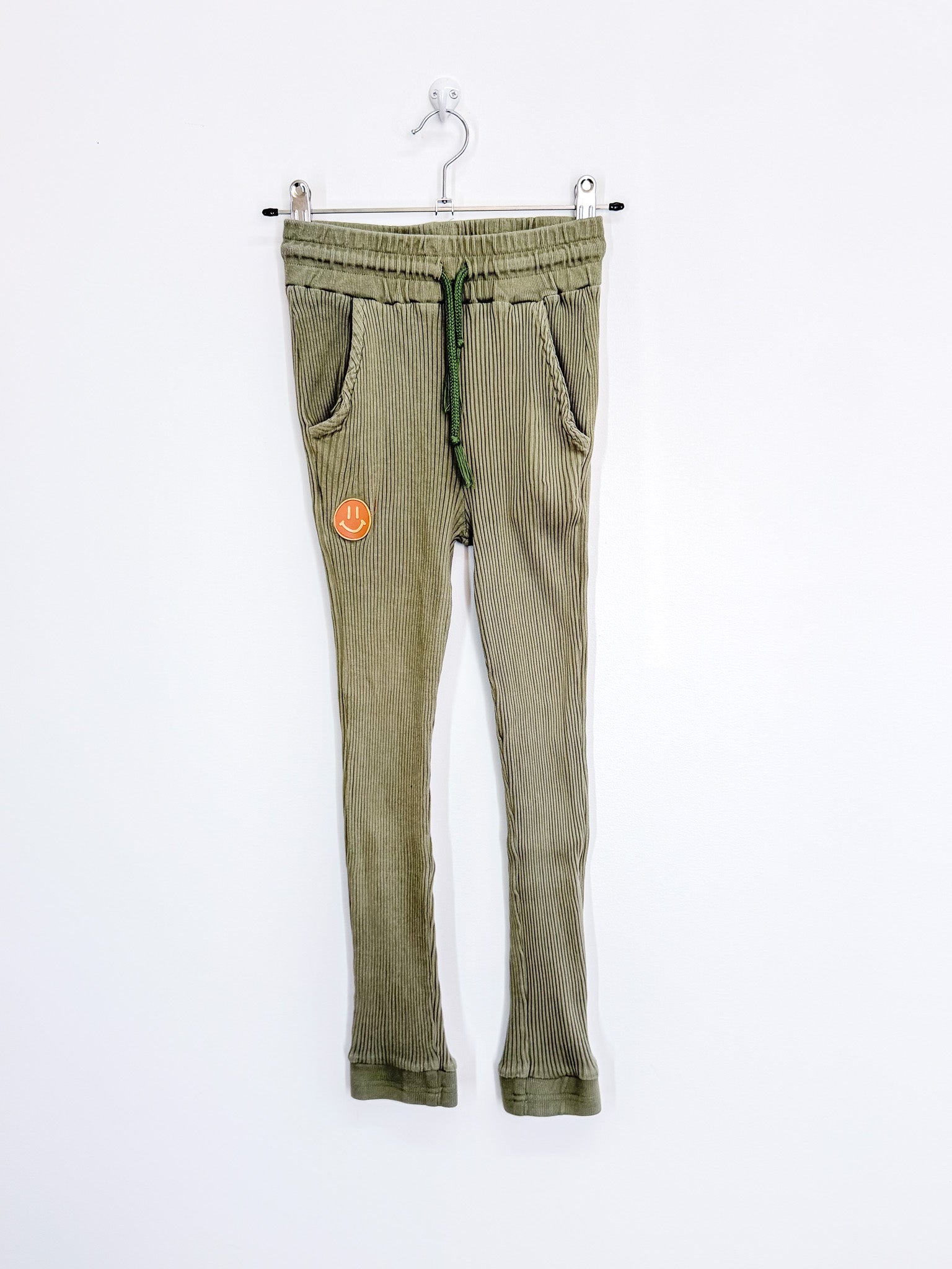 The Girl Club rib cotton joggers - olive green (7y)