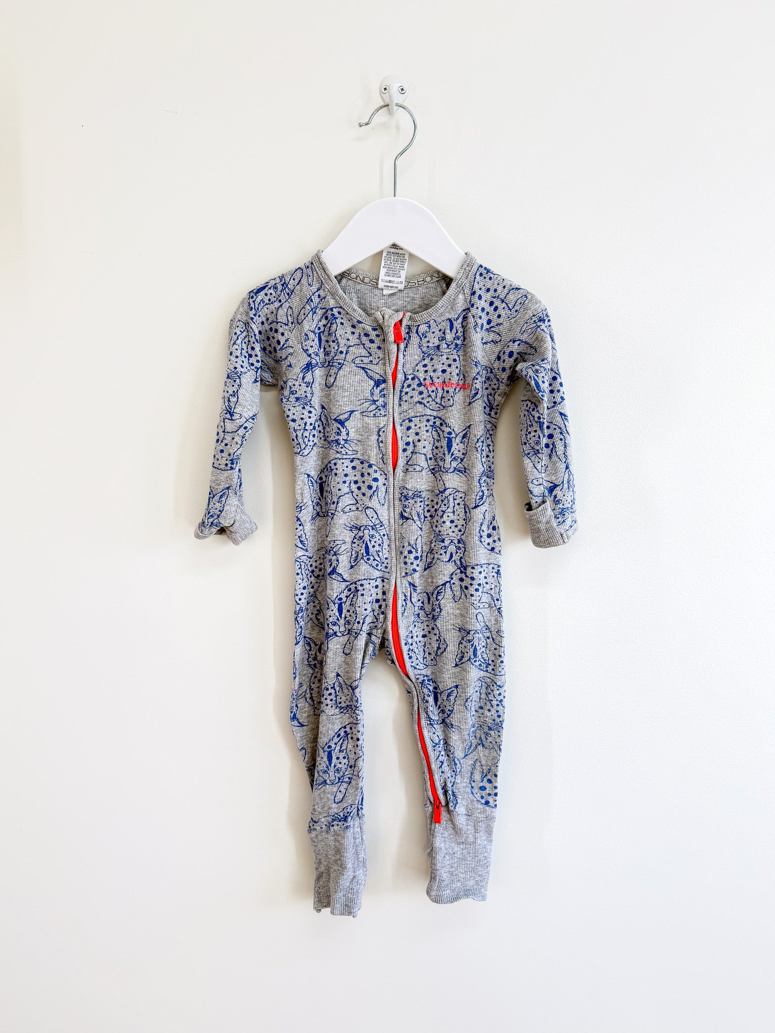 Bonds rib wondersuit - serval (12-18m)