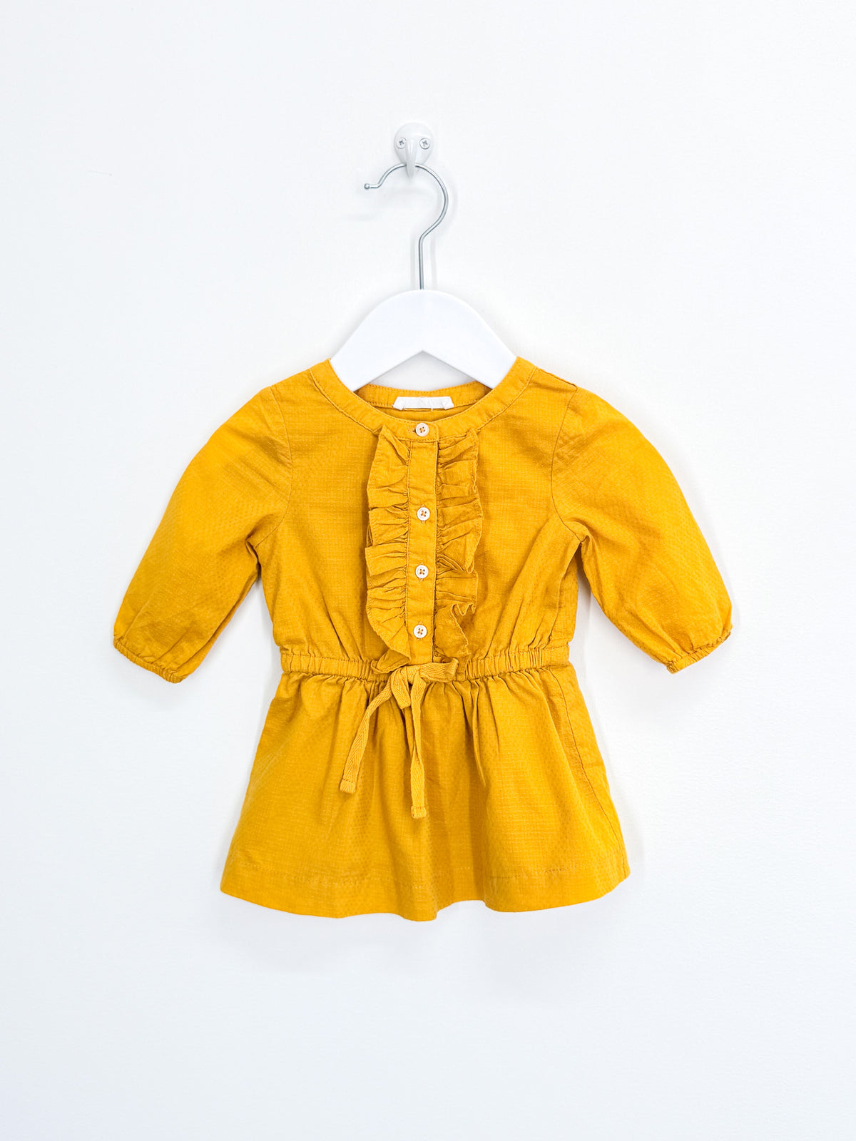 Country Road mustard ruffle dress (0-3m)