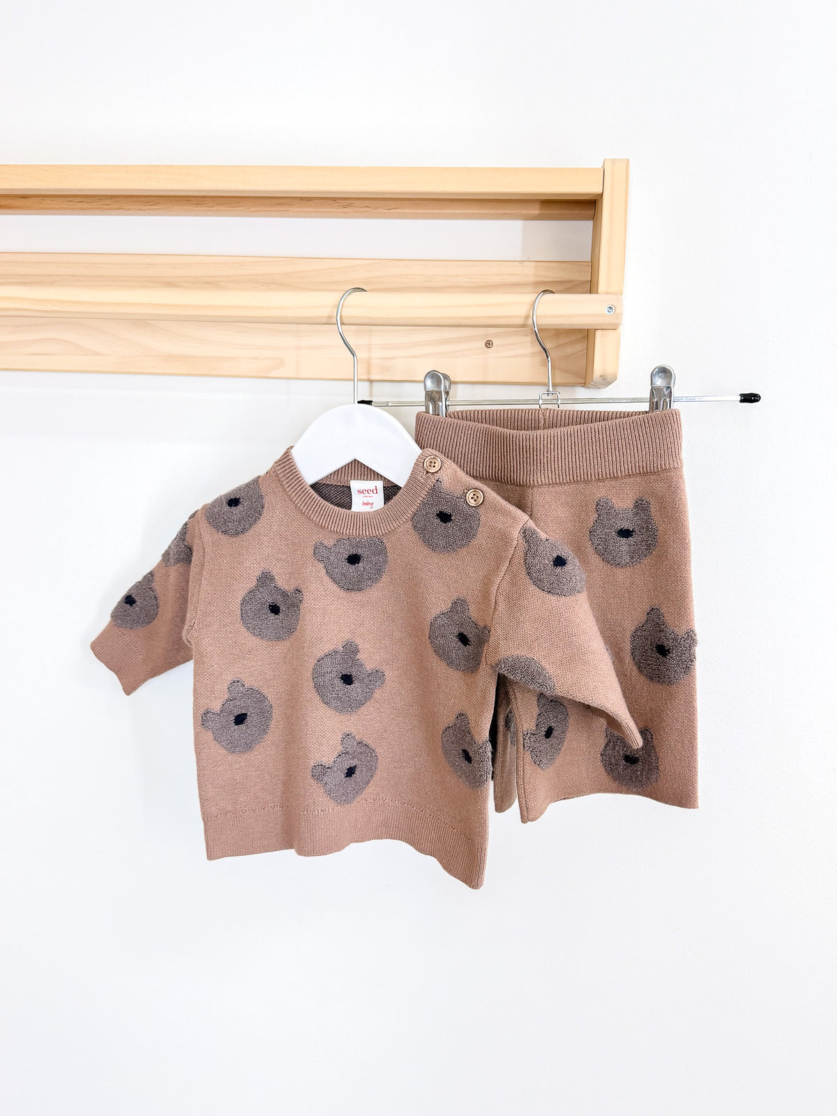 Seed Heritage bear knit set (0-3m)