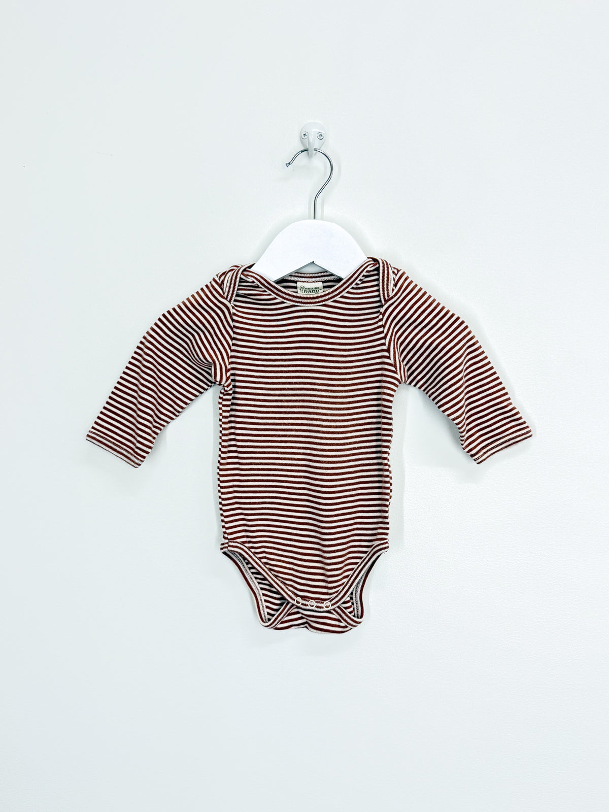 Nature Baby organic bodysuit - brown stripe (3-6m)