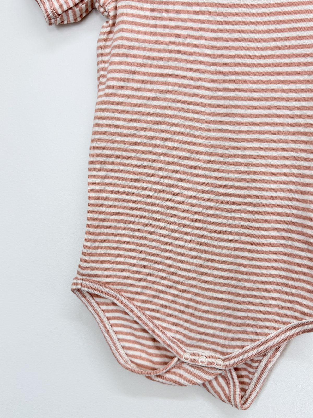 Nature Baby organic bodysuit - pink stripe (1y)