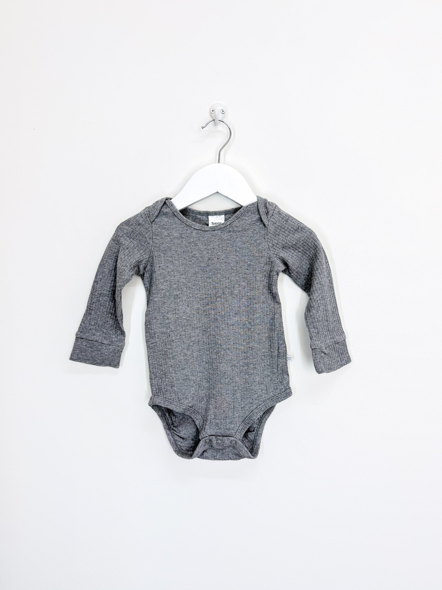 Teeny Weeny long sleeve rib bodysuit - grey (12-18m)