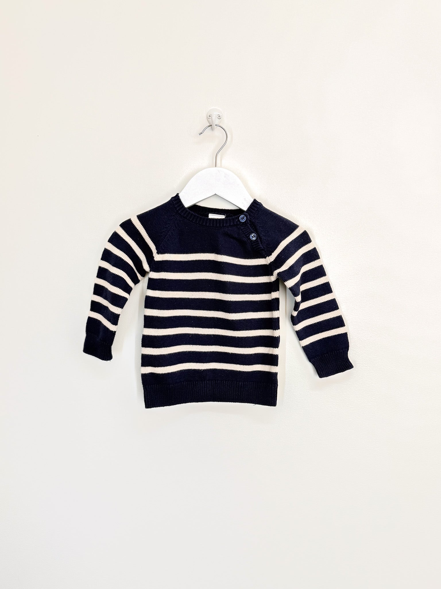 Teeny Weeny blue cream stripe knit pullover (12-18m)