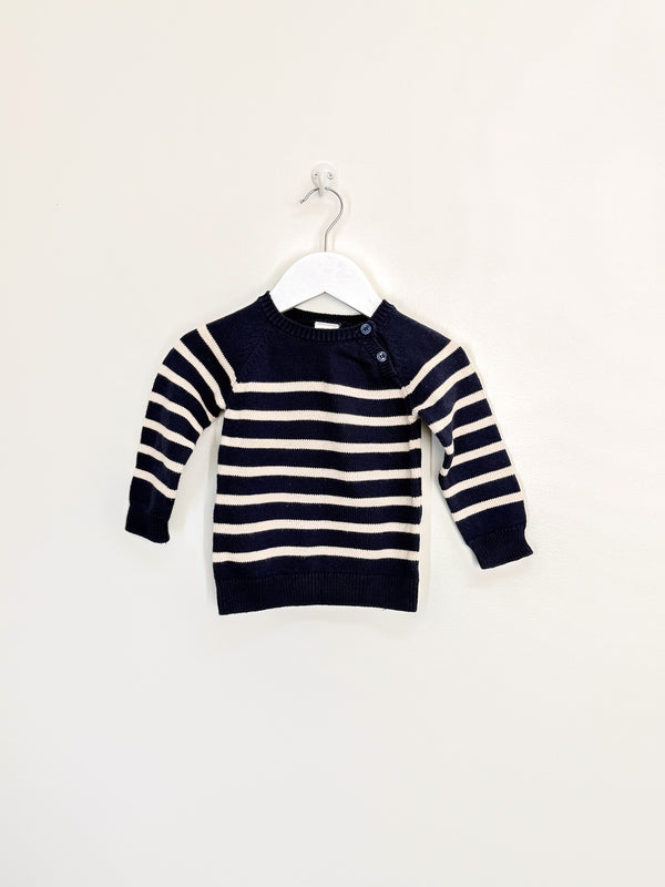 Teeny Weeny blue cream stripe knit pullover (12-18m)