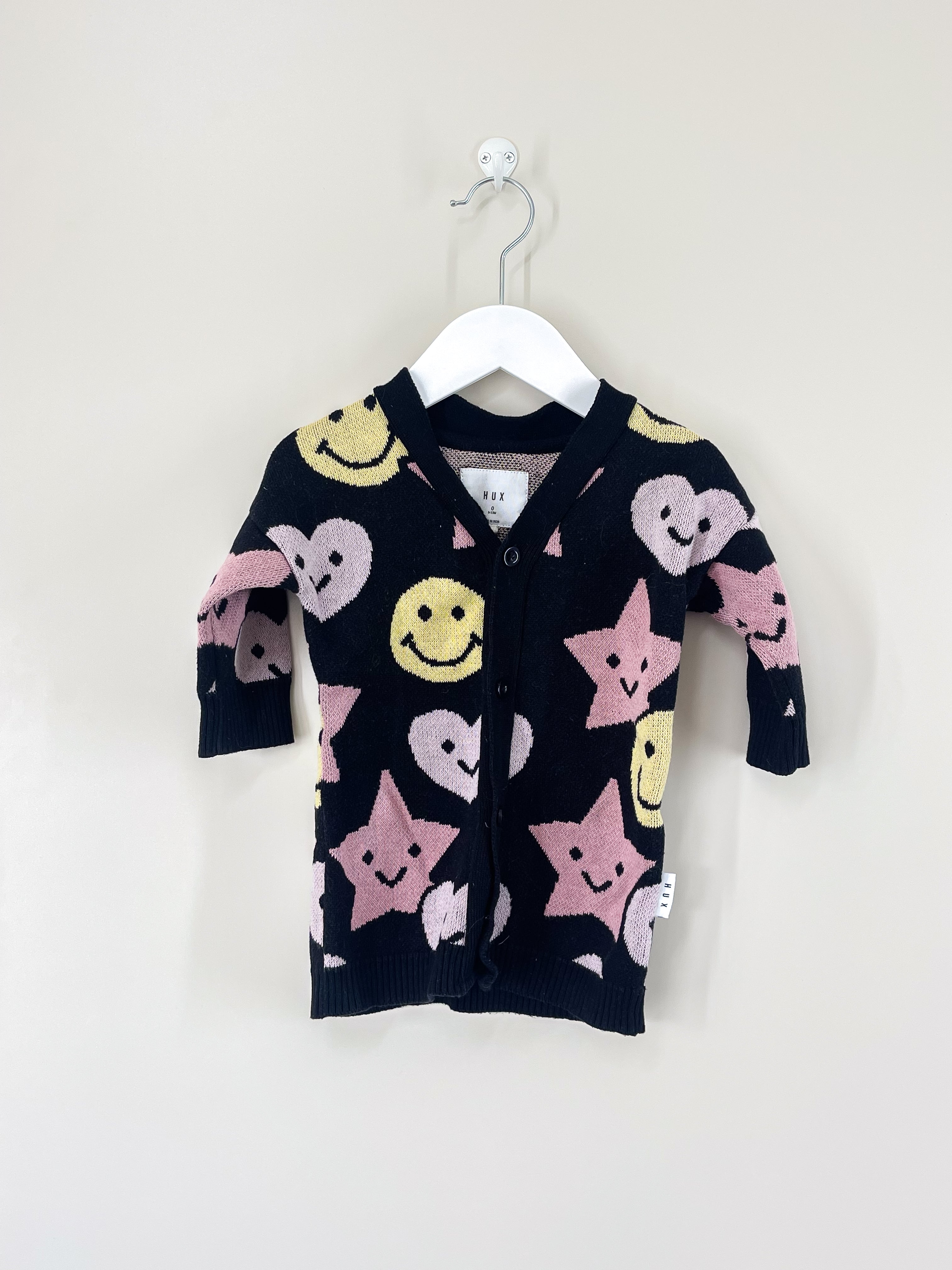 Hux organic be happy longline knit cardigan (6-12m)