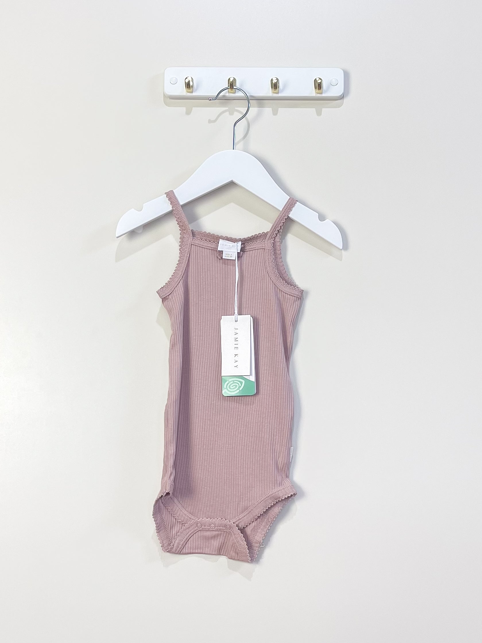 BNWT Jamie Kay organic ribbed singletsuit (2y)
